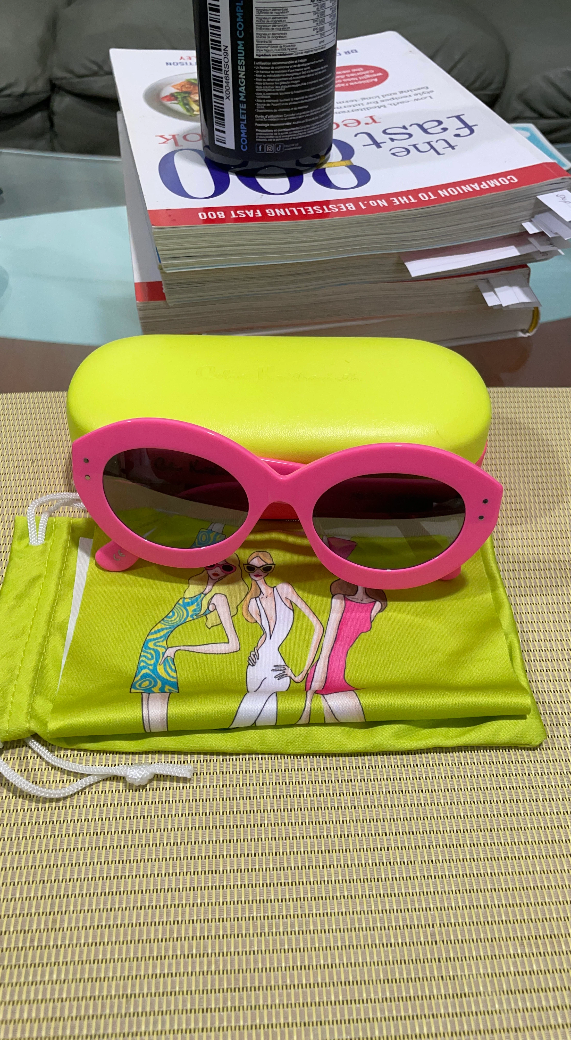 Pink Cat-Eye Sunglasses with Case
