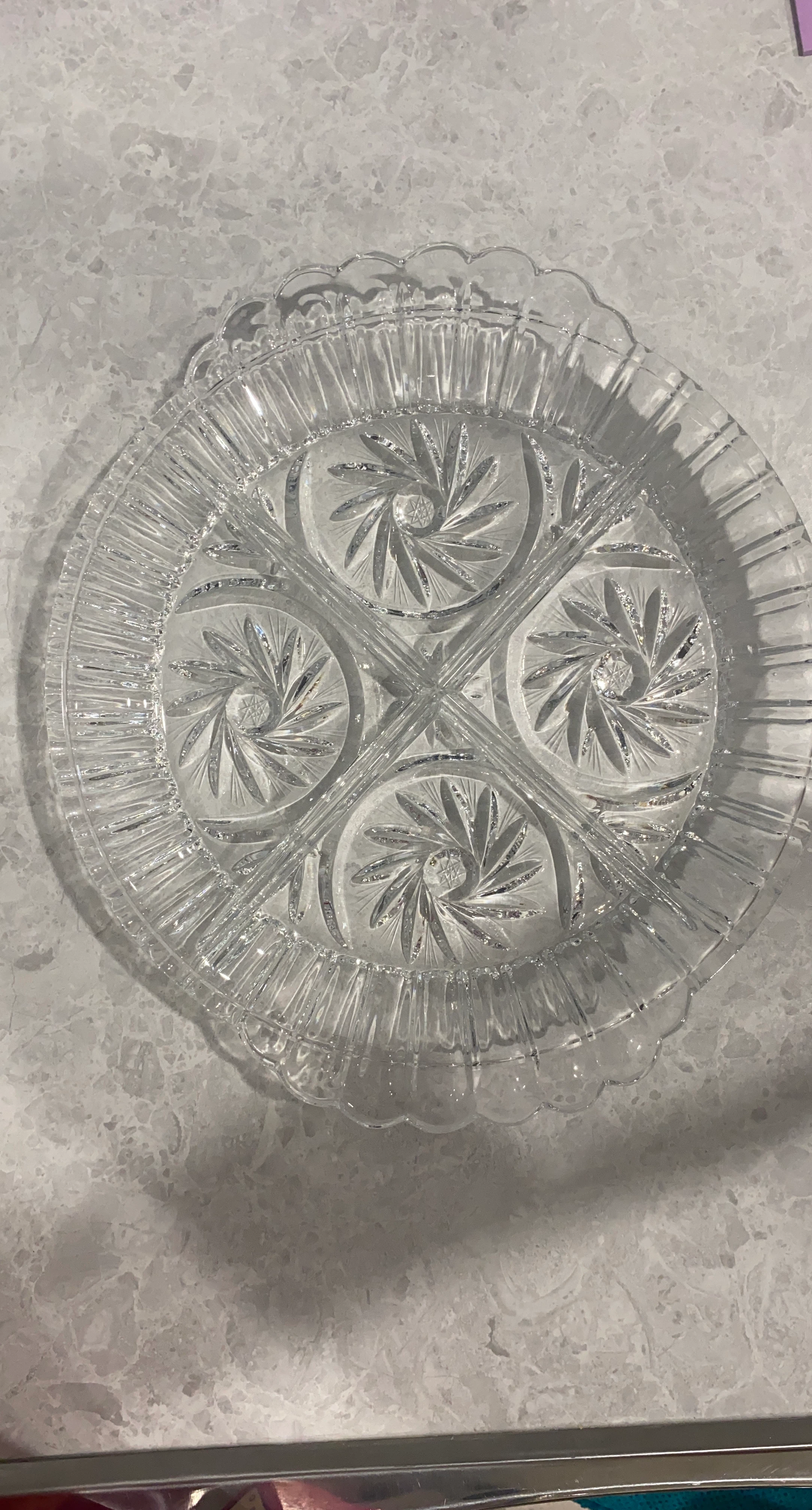 Clear Glass Divided Serving Platter