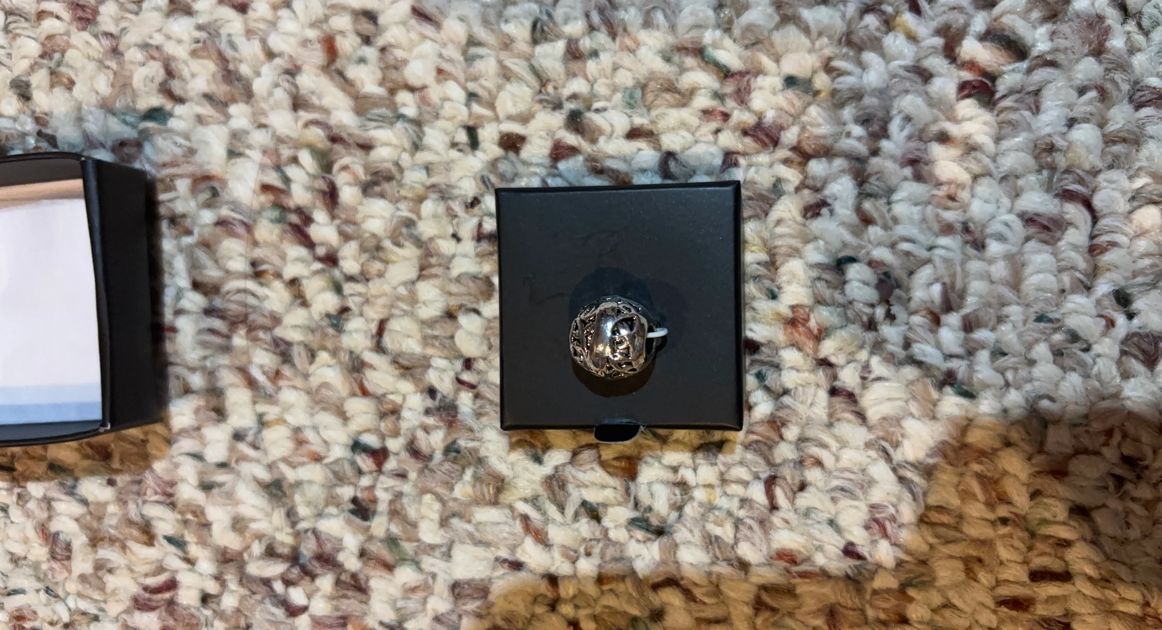 Ornate Silver-Tone Bead Charm