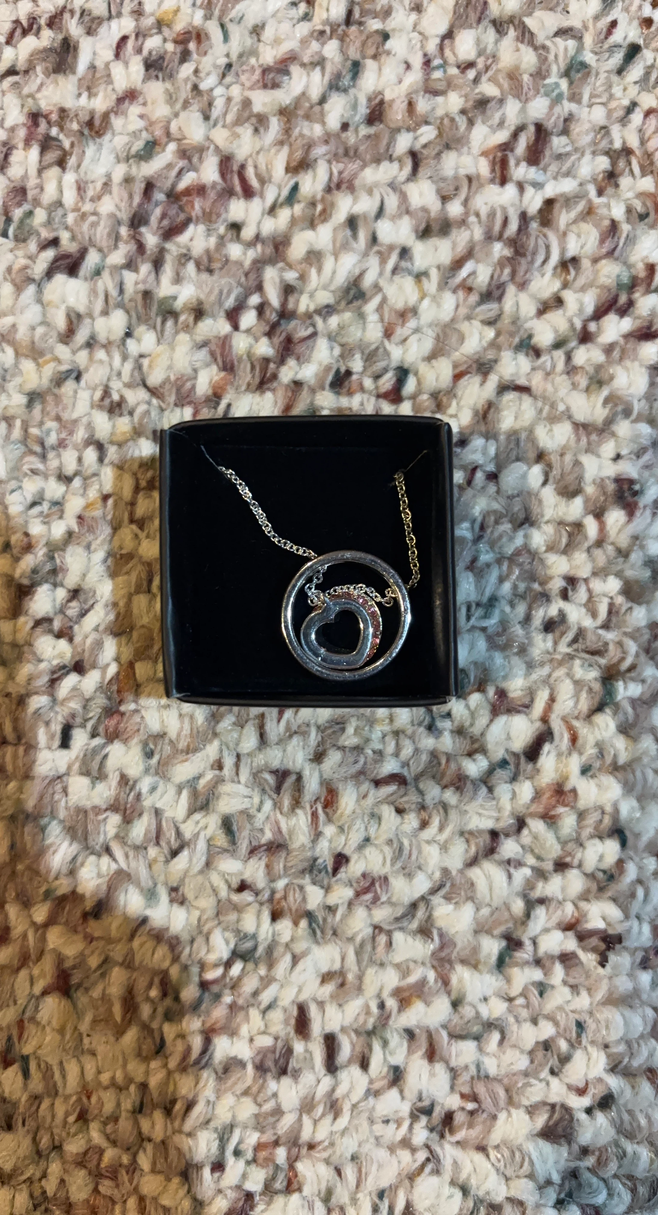 Interlocking Heart Necklace with Pink Stones