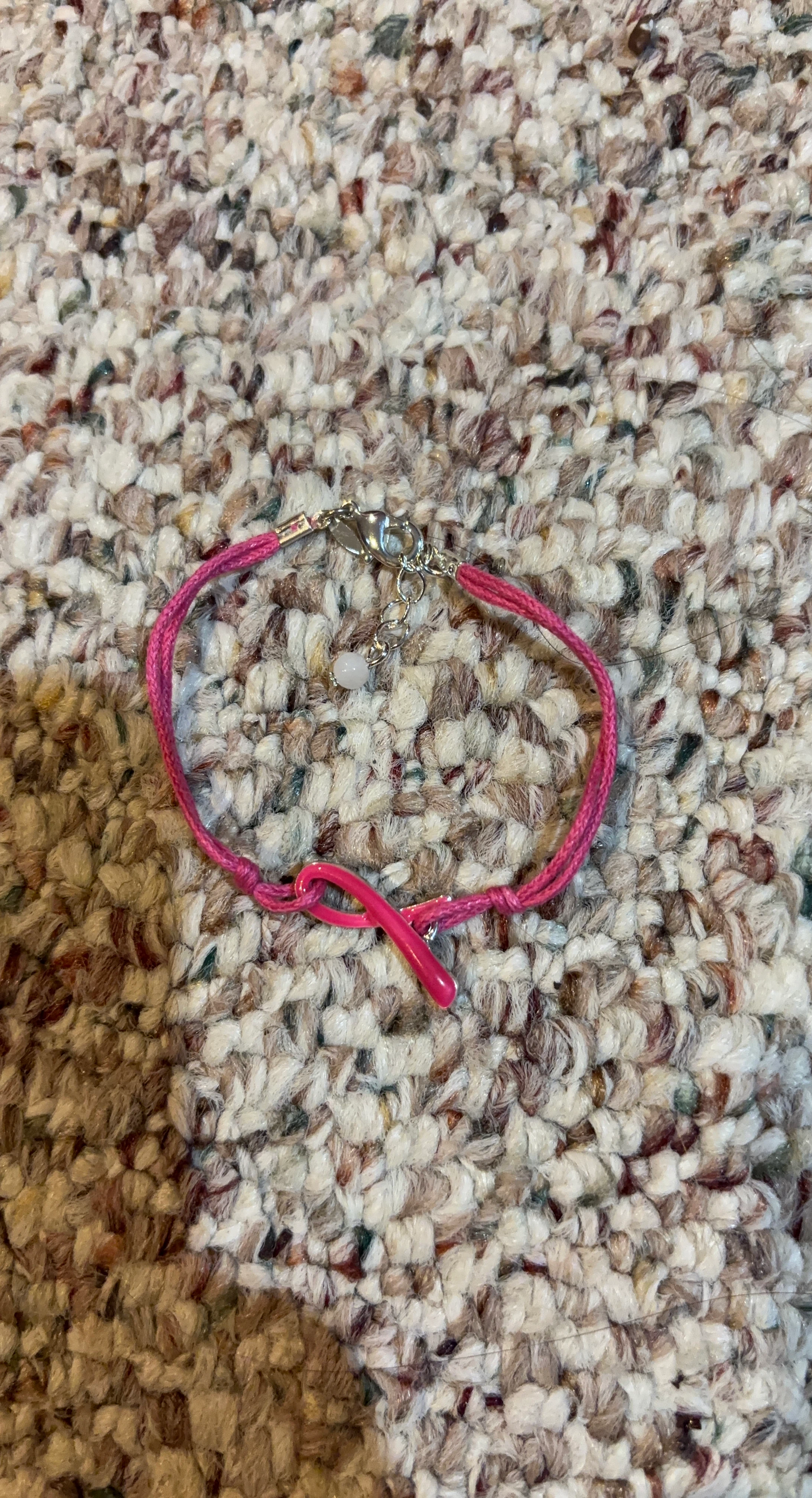 Pink Ribbon Charm Bracelet