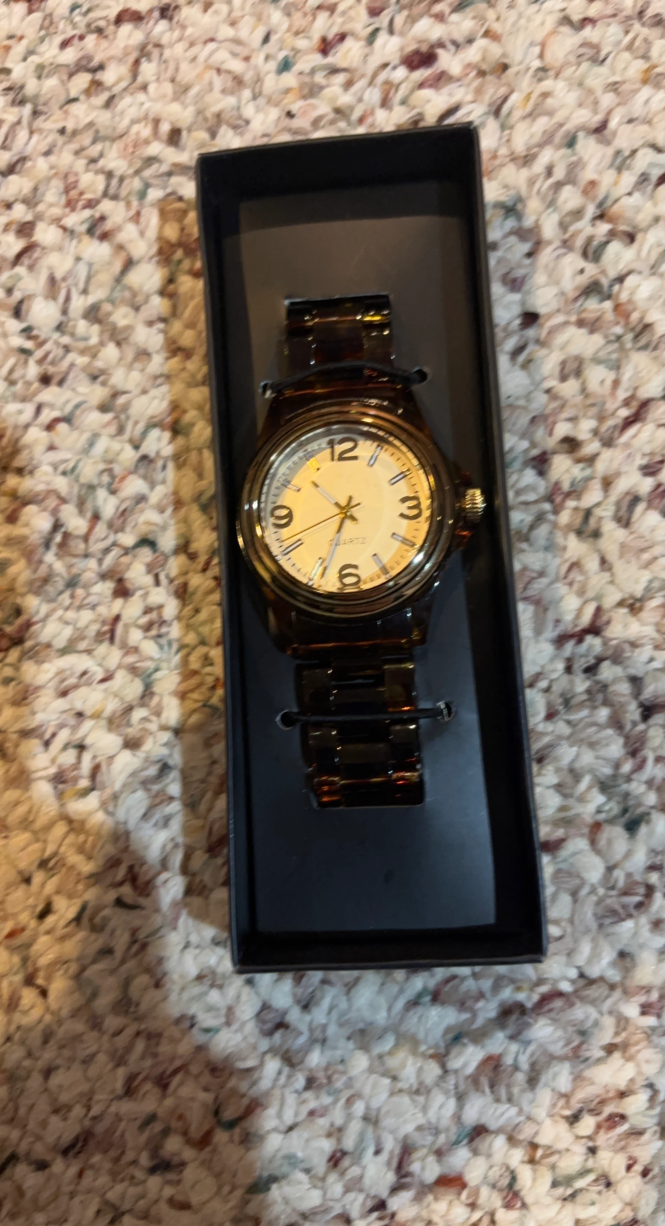 Tortoise Shell Analog Quartz Watch