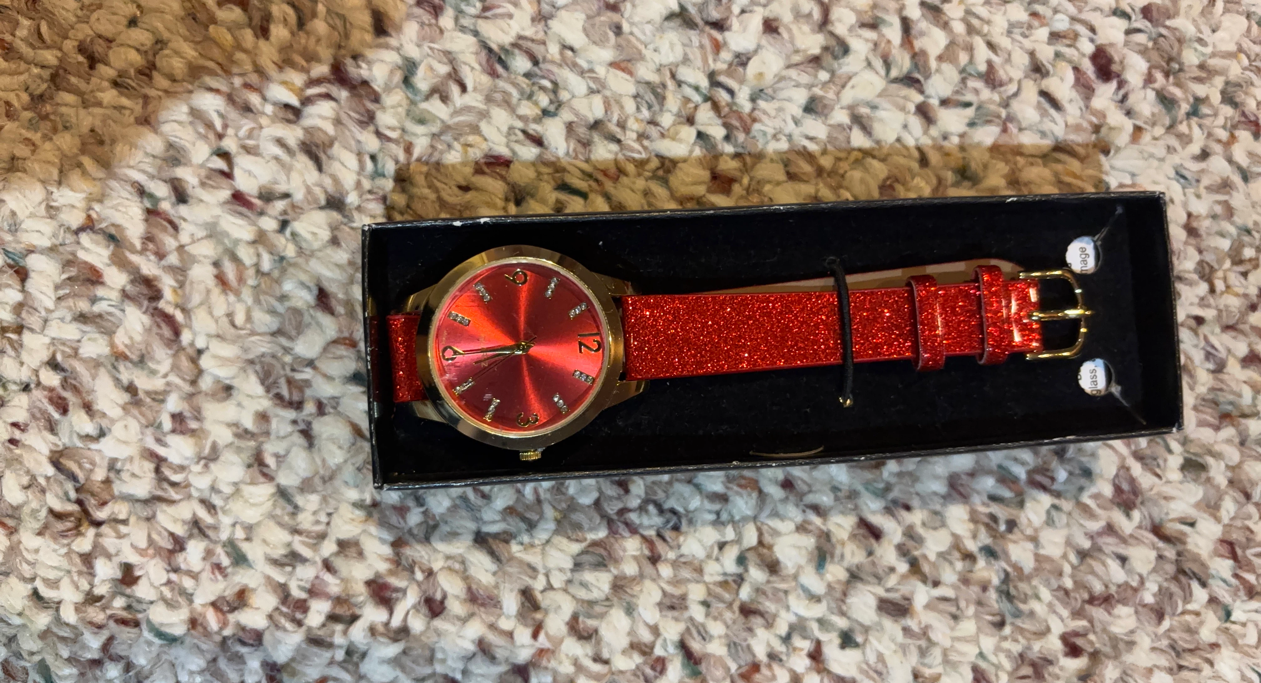Red Glitter Watch