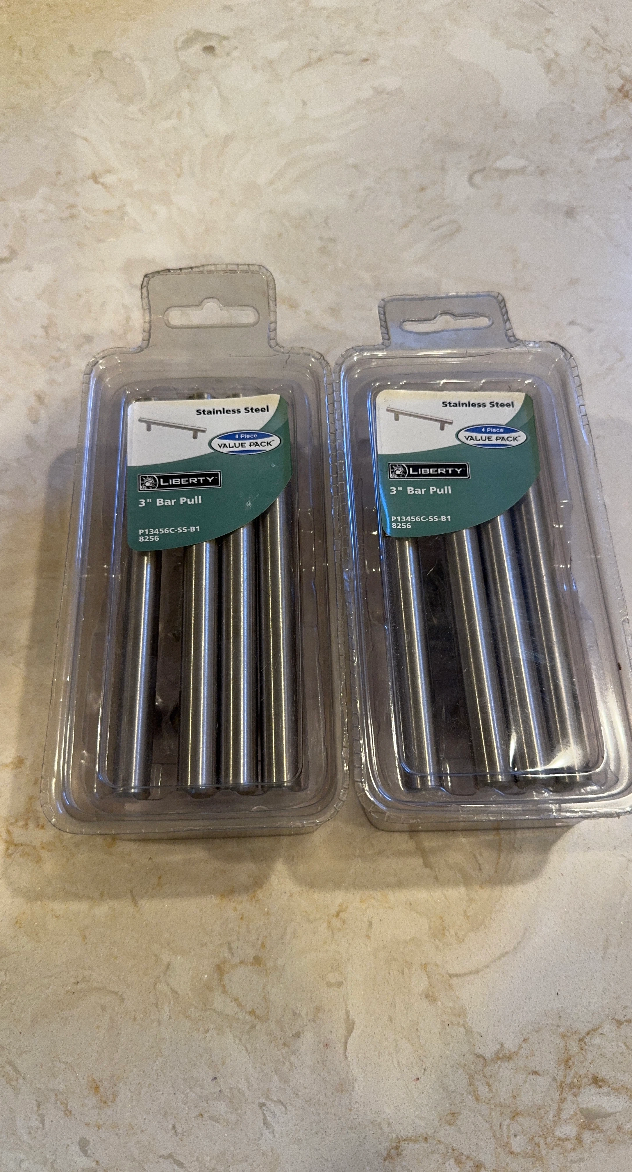Liberty 3" Stainless Steel Bar Pulls - 4 Piece Value Pack
