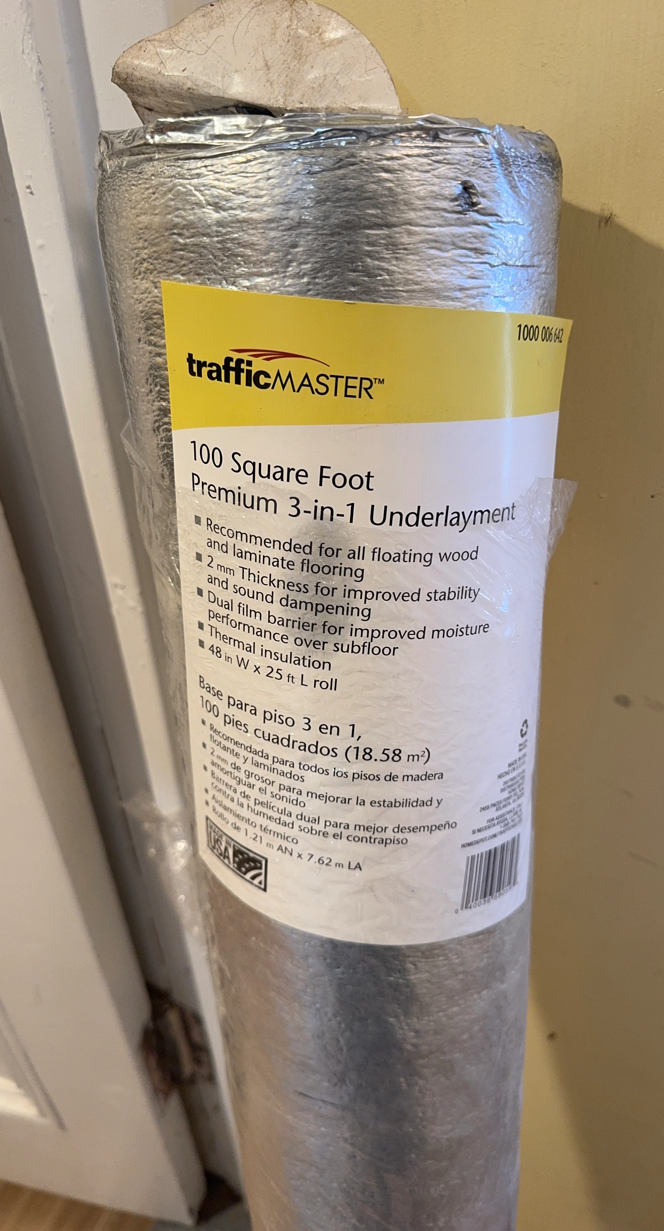 TrafficMASTER Premium 3-in-1 Underlayment - 100 Sq Ft