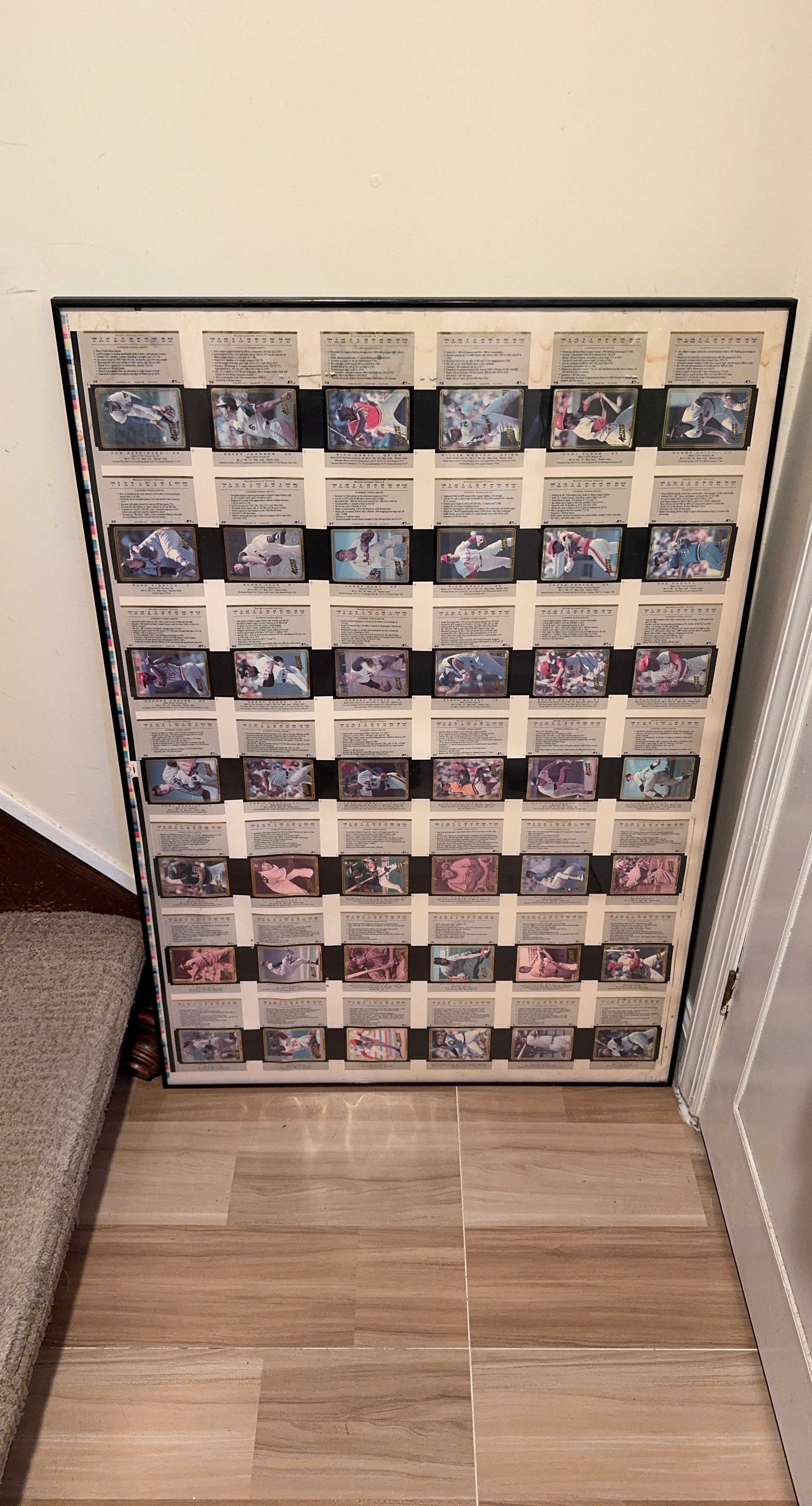 Framed Baseball Card Collection