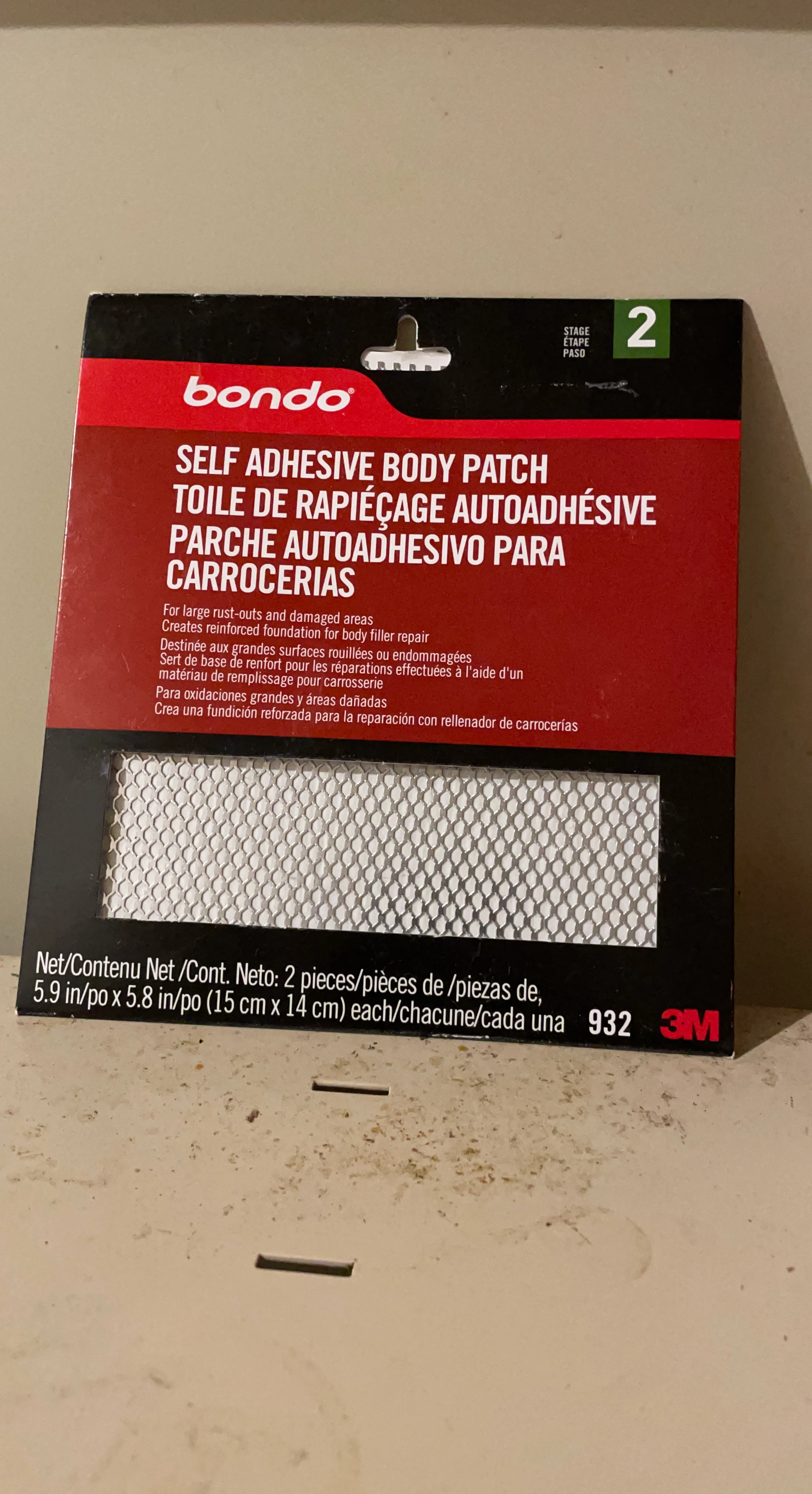 Bondo Self Adhesive Body Patch 2 Pieces