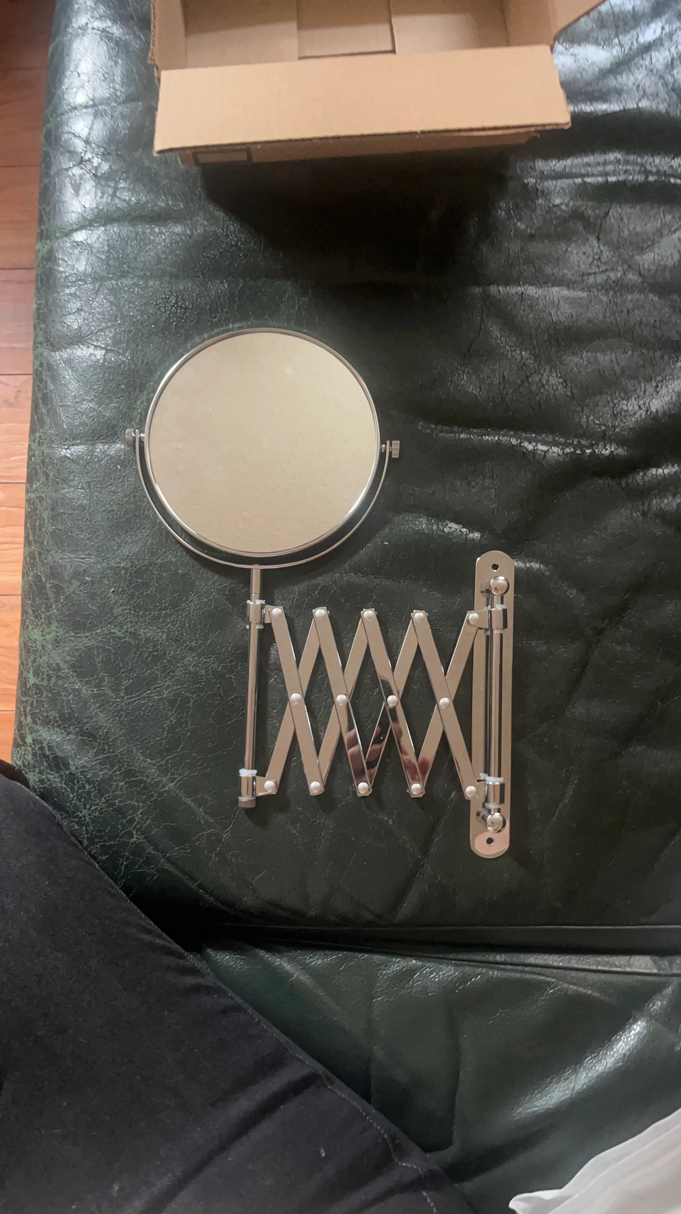 Magnifying Wall Mount Accordion Mirror