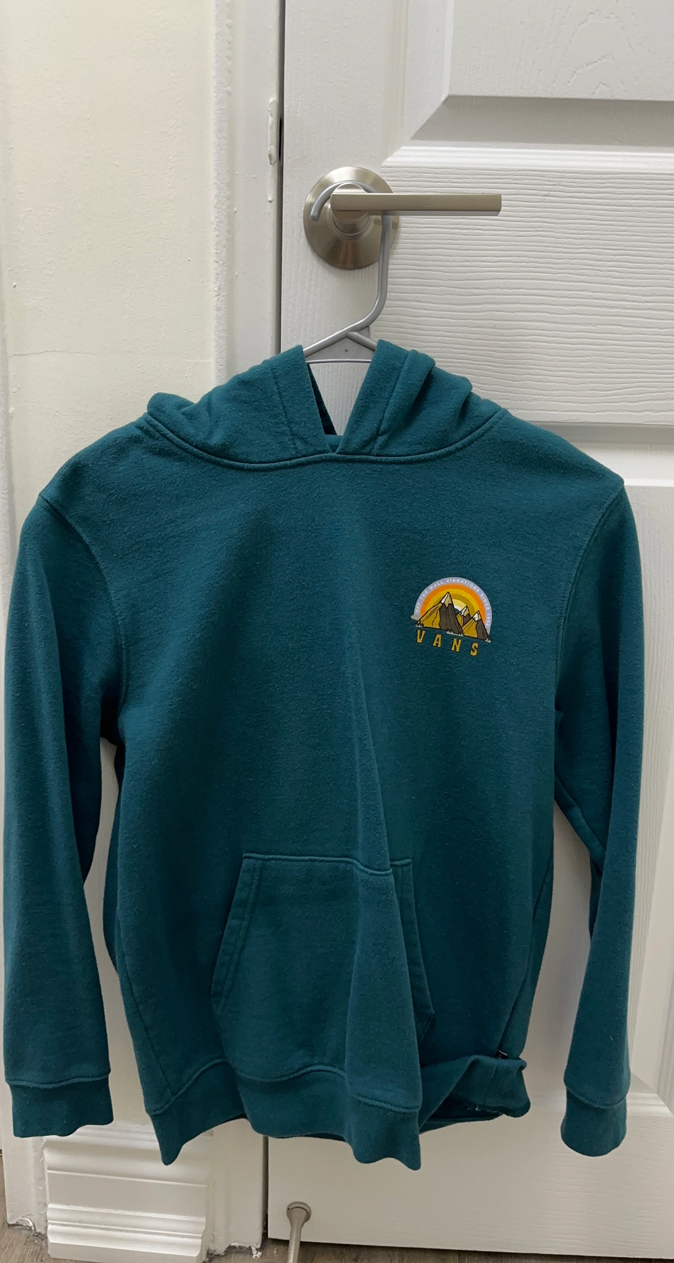 Vans Teal Hoodie with Mountain Graphic