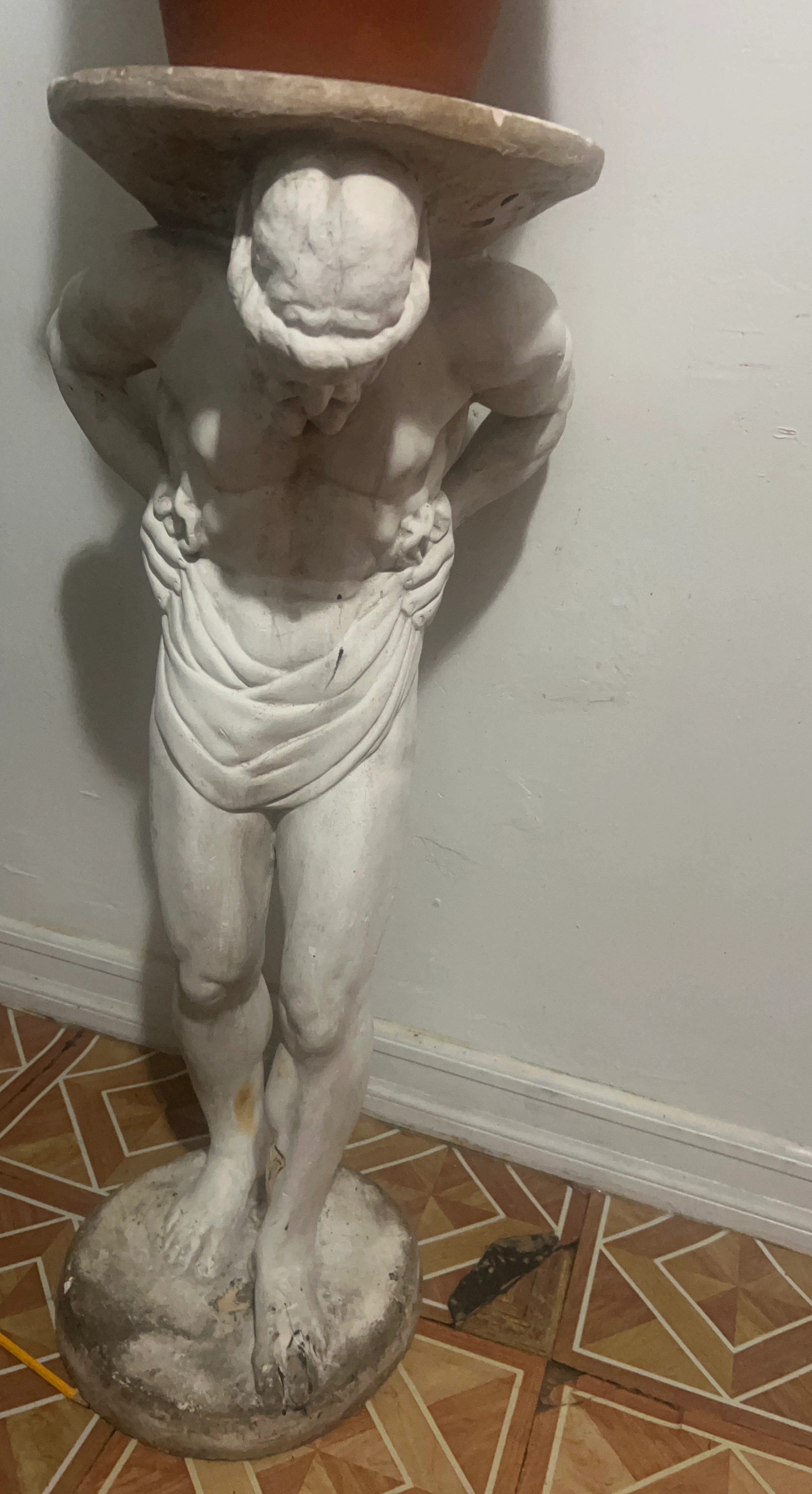 Atlas Figurine Plant Stand