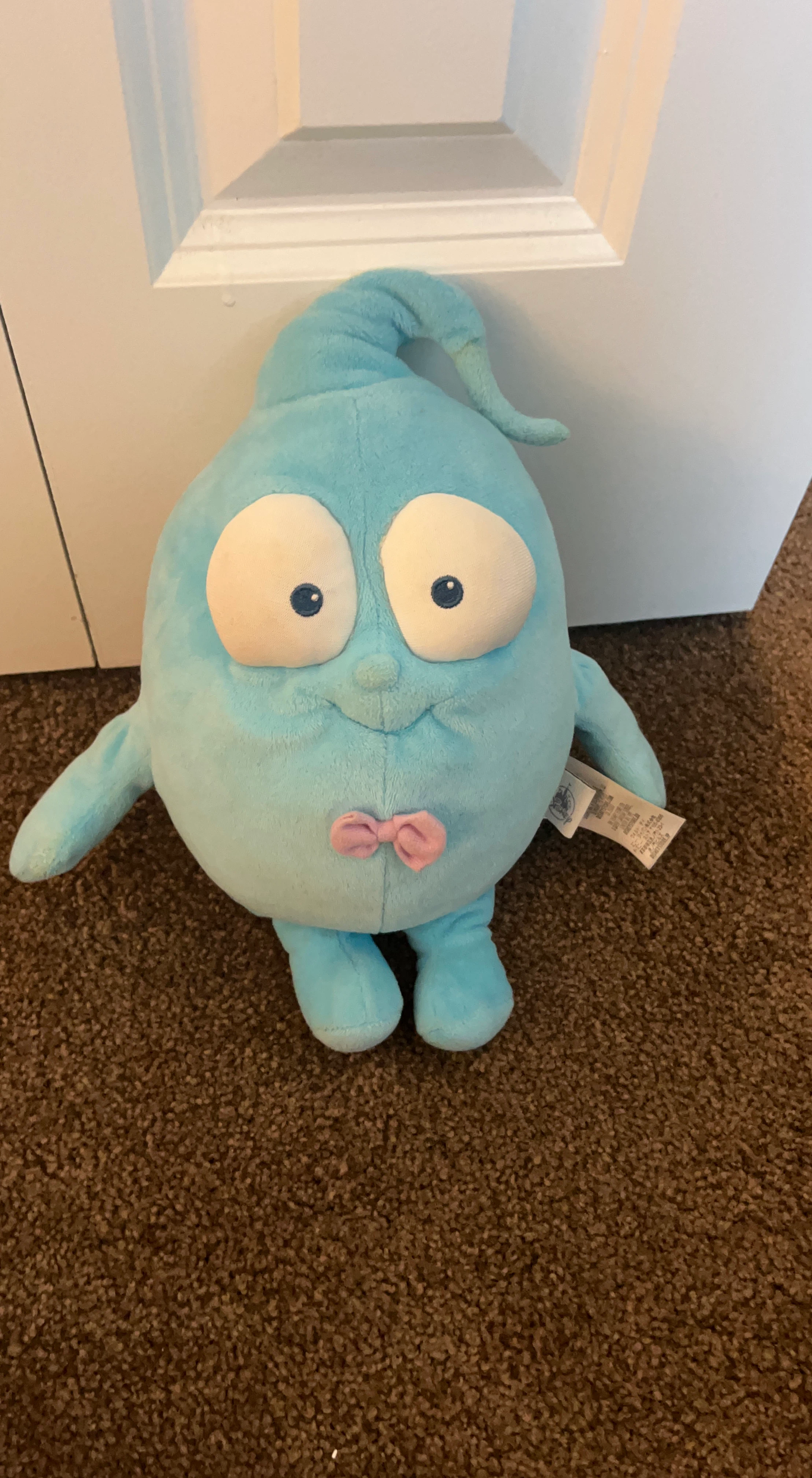 Blue Plush Toy with Pink Bow
