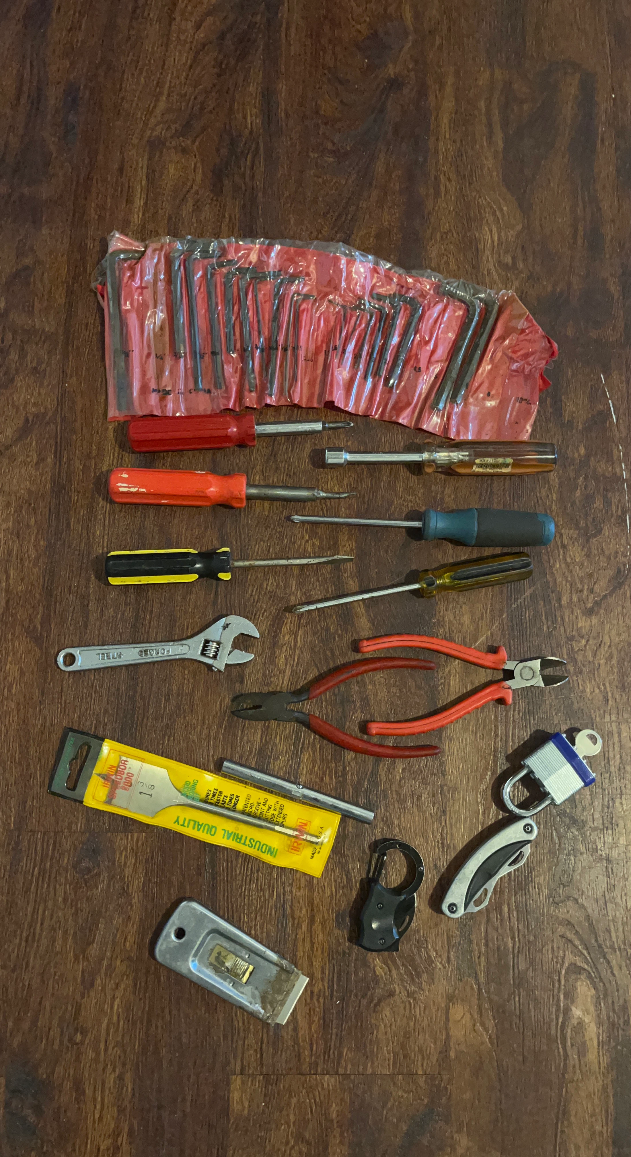 Tool Lot: Wrenches, Screwdrivers, Pliers, Utility Knife & More