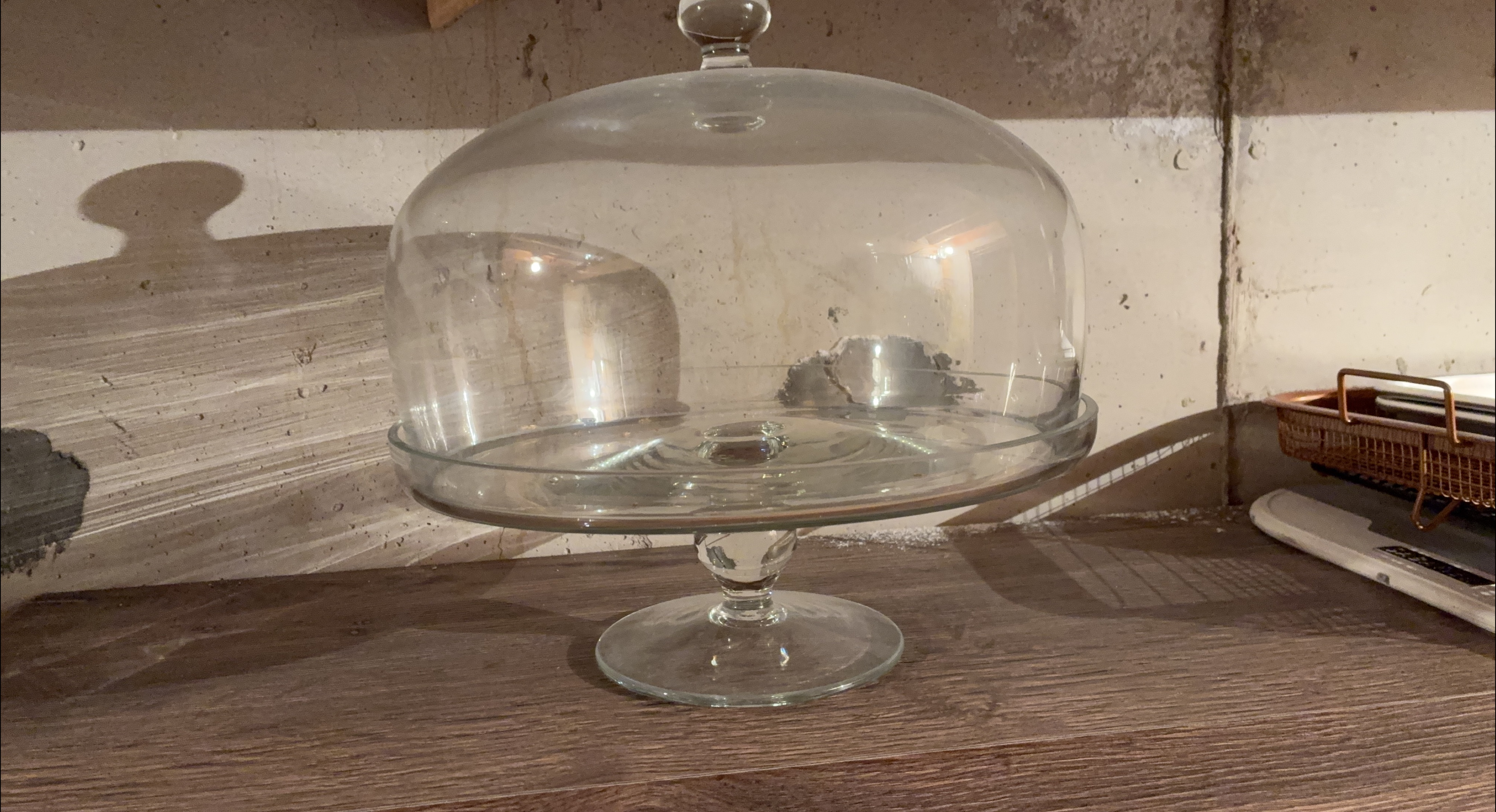 Glass Cake Dome with Pedestal Stand