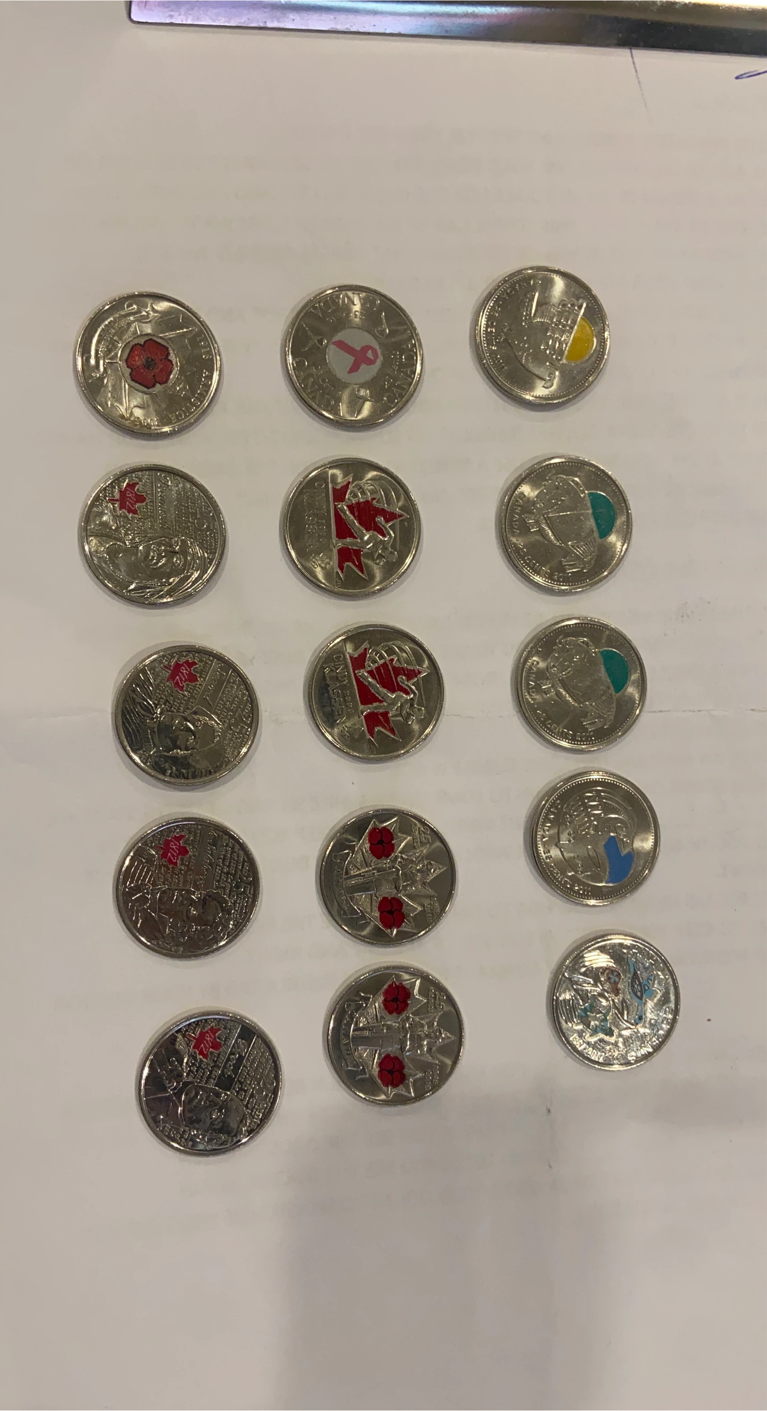Collection of Canadian Coloured Quarters