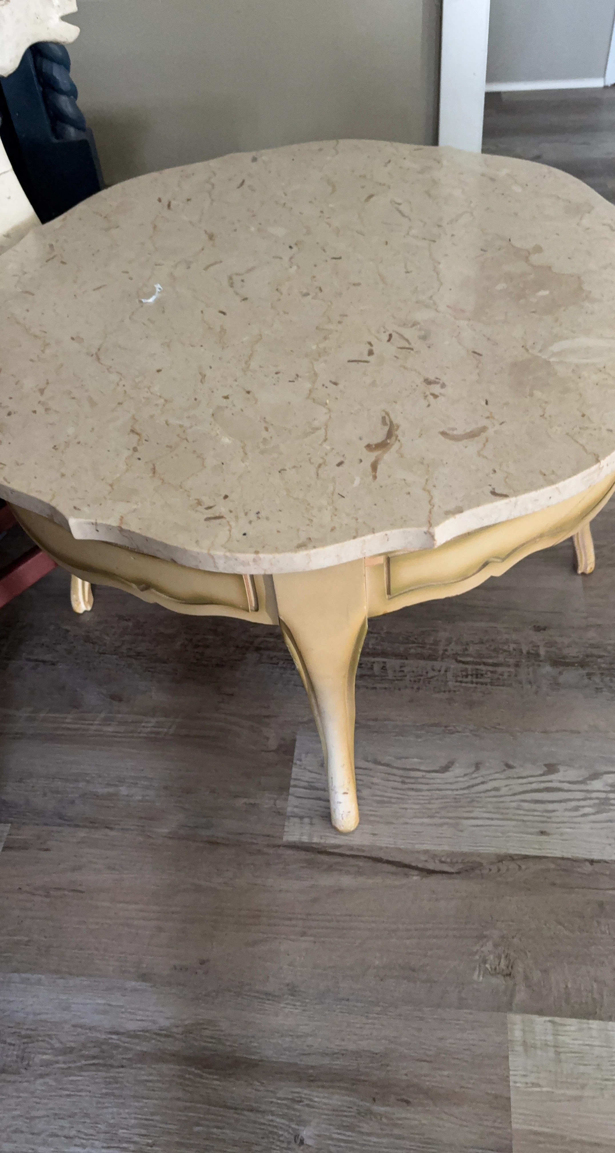 Oval Marble Top Coffee Table