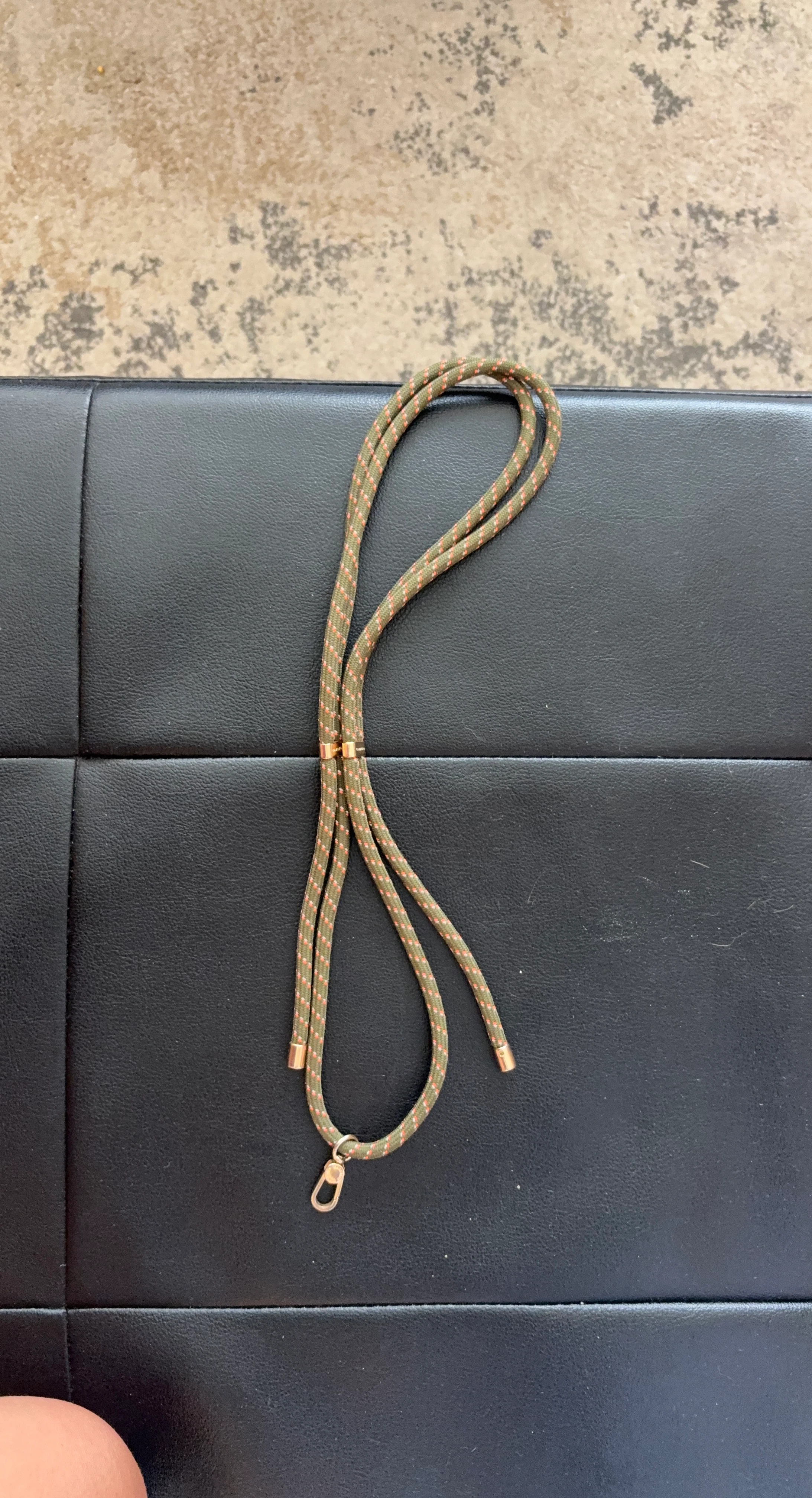 Casetify Green and Orange Rope Lanyard with Clasp