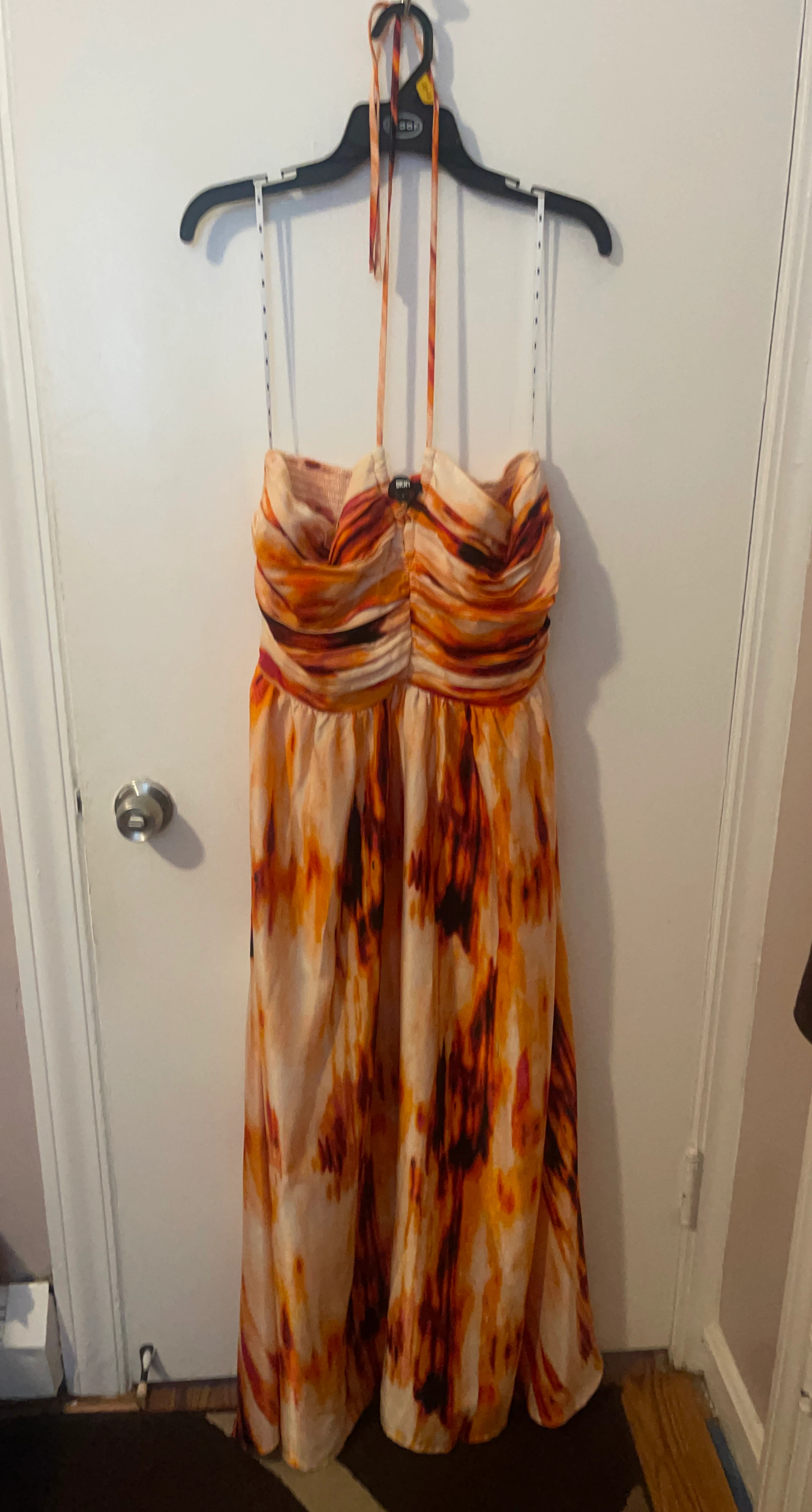 DKNY Ruched Halter Maxi Dress