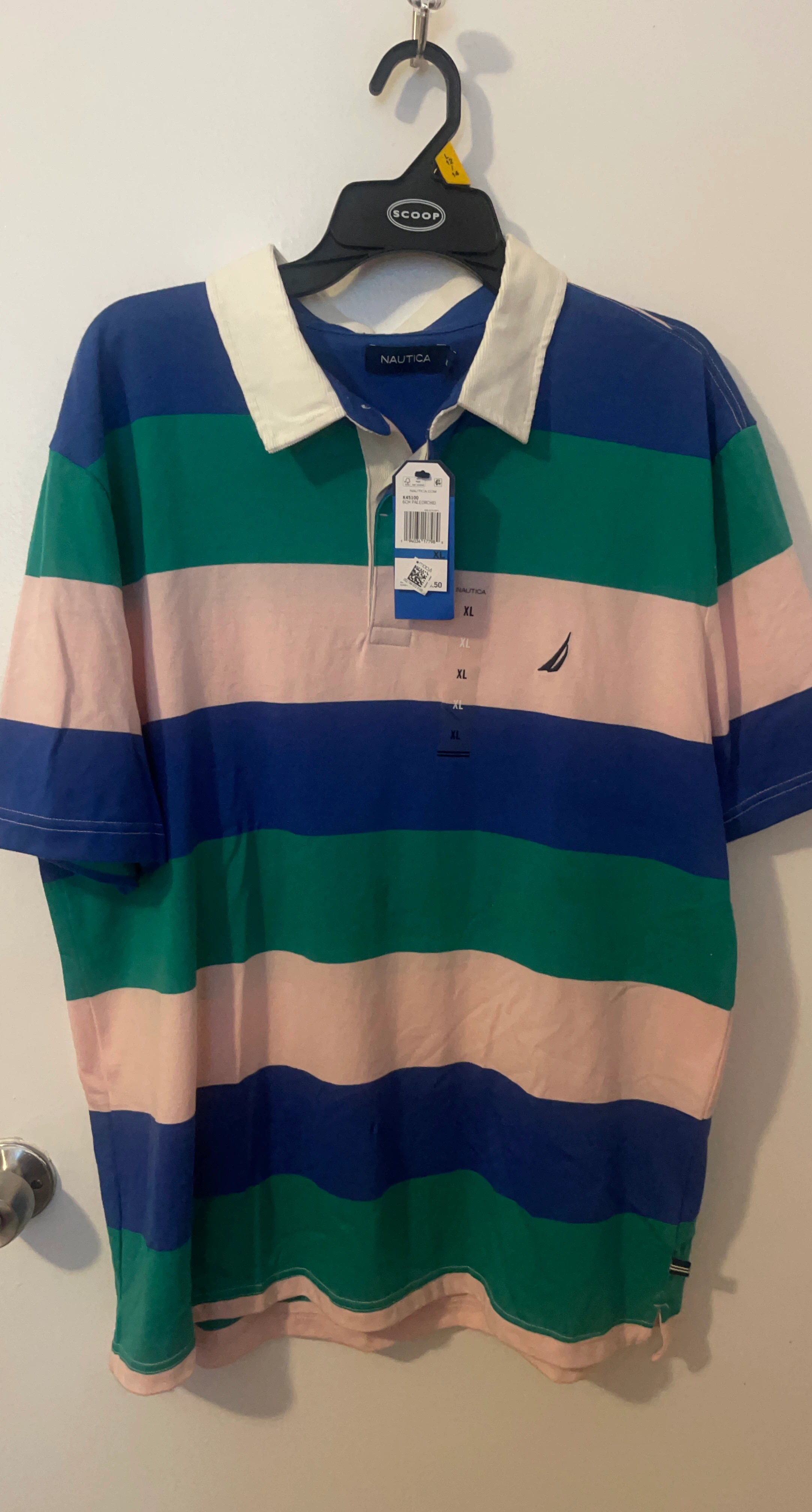 Nautica Men's Striped Rugby Polo Shirt XL