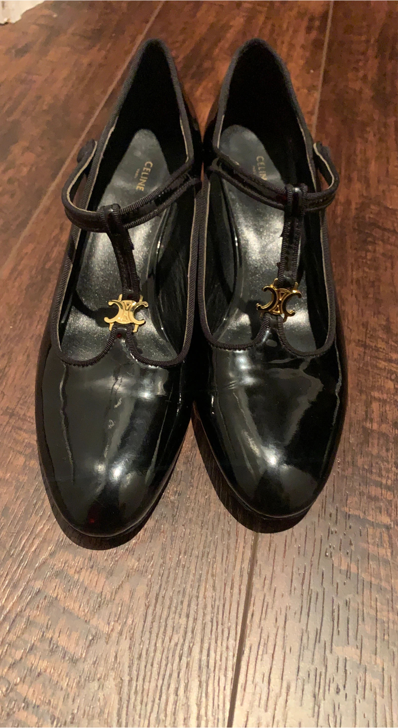 Black Patent Leather Celine Shoes