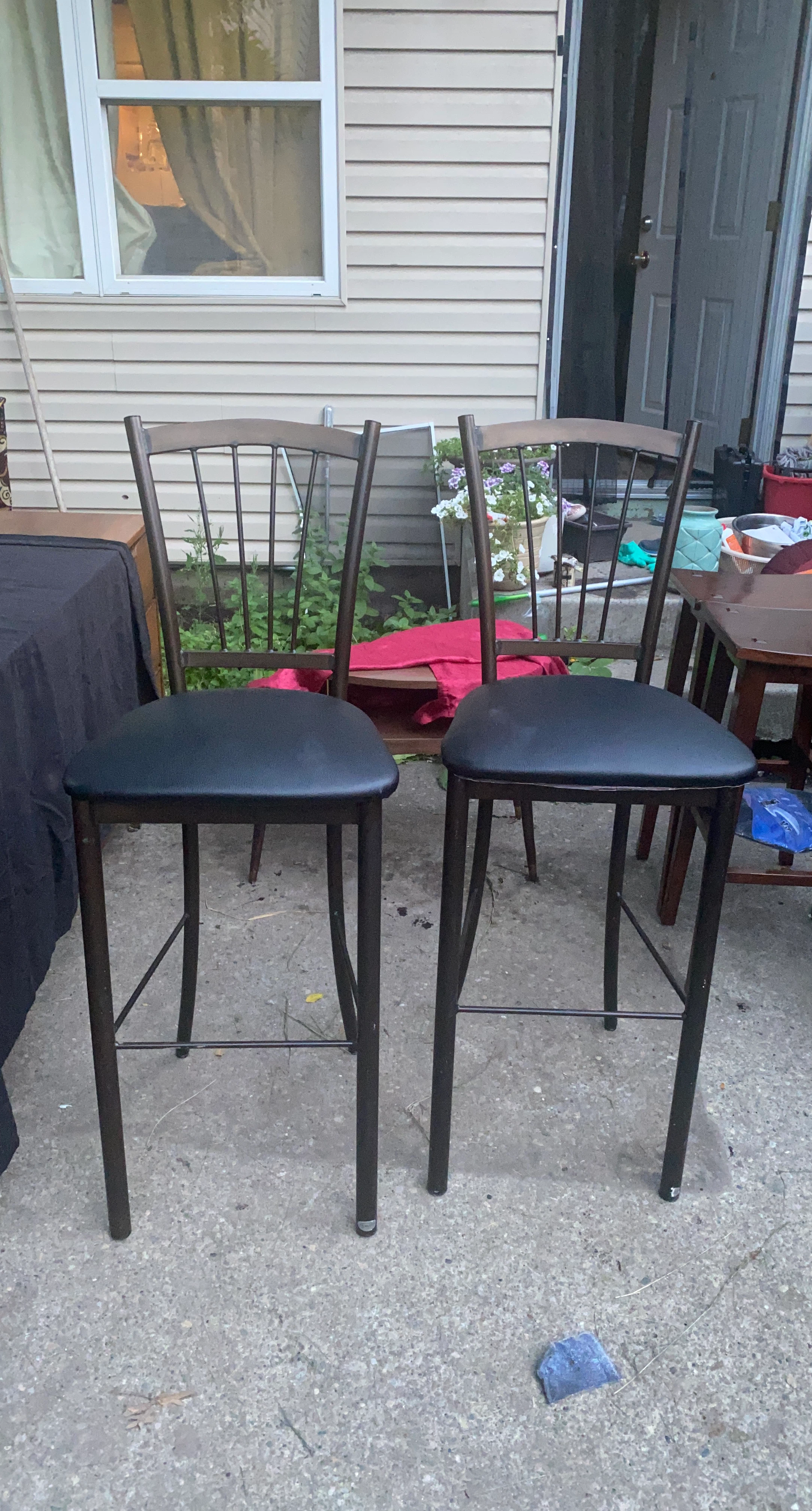 Set of 2 Black Bar Stools