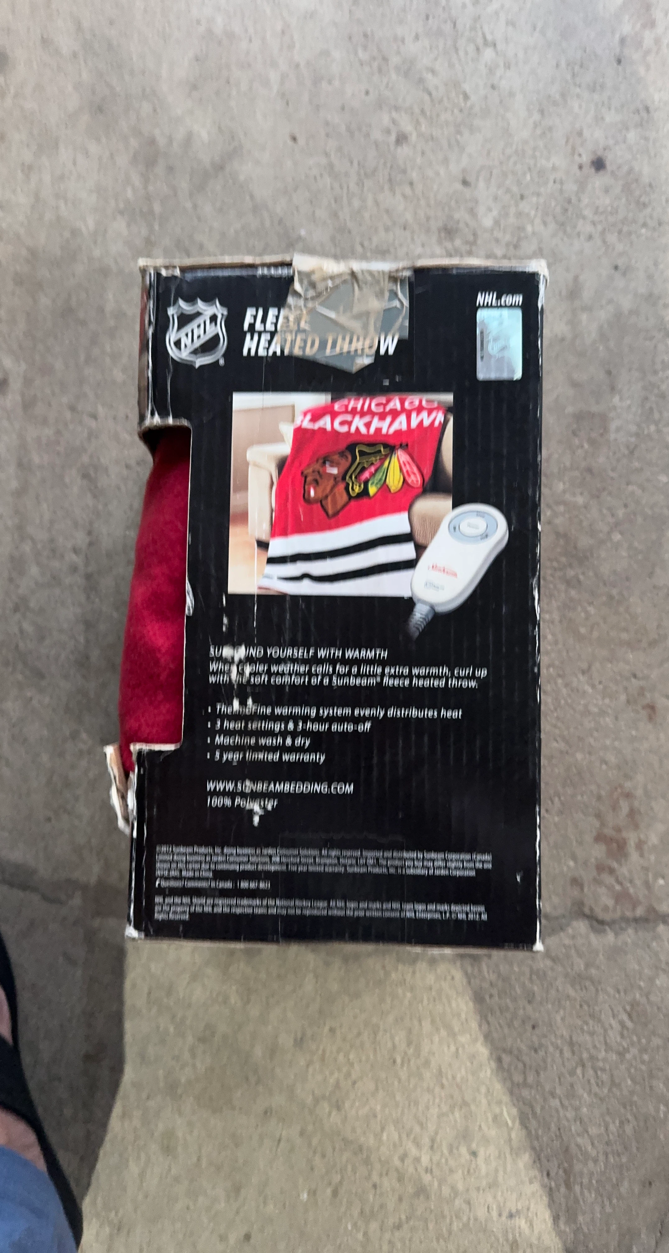 Sunbeam Chicago Blackhawks Fleece Heated Throw