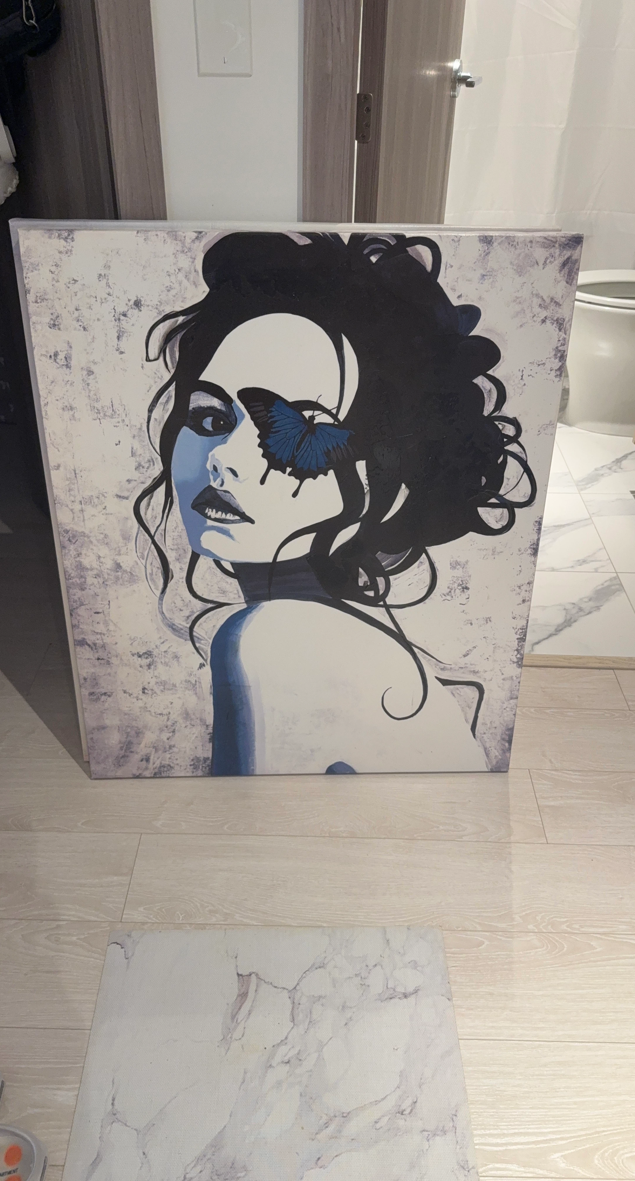Canvas Wall Art - Woman with Butterfly