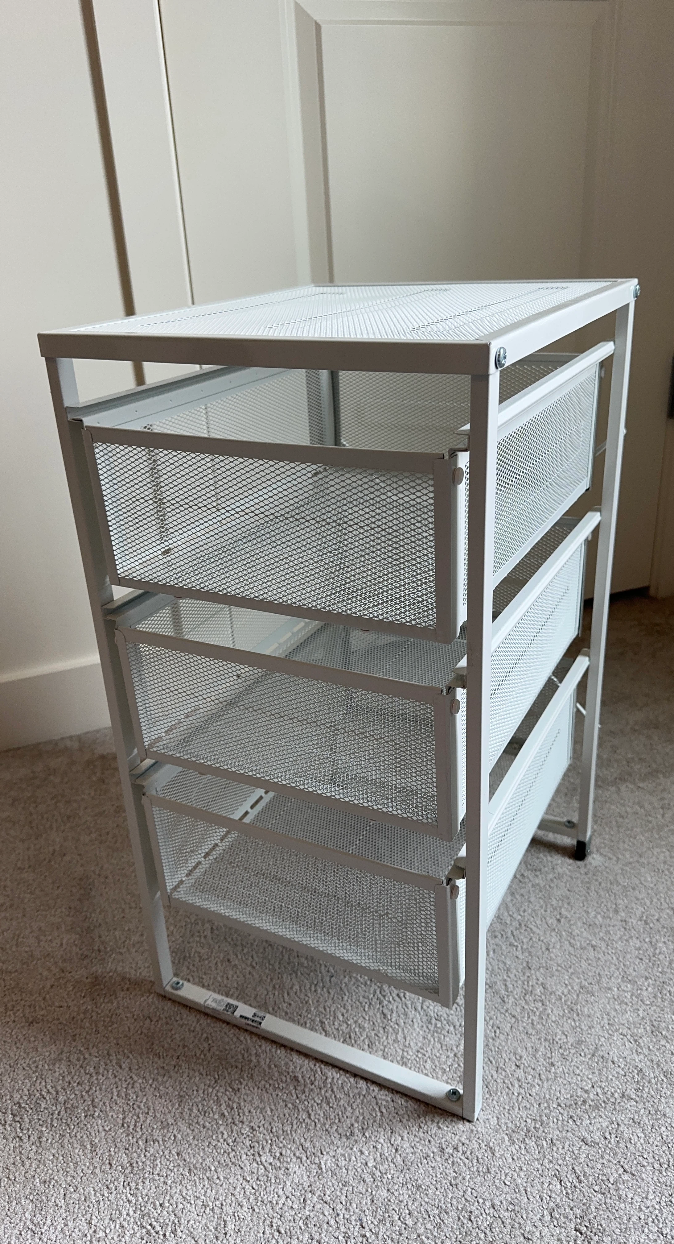 iKEA White 3-Drawer Rolling Cart
