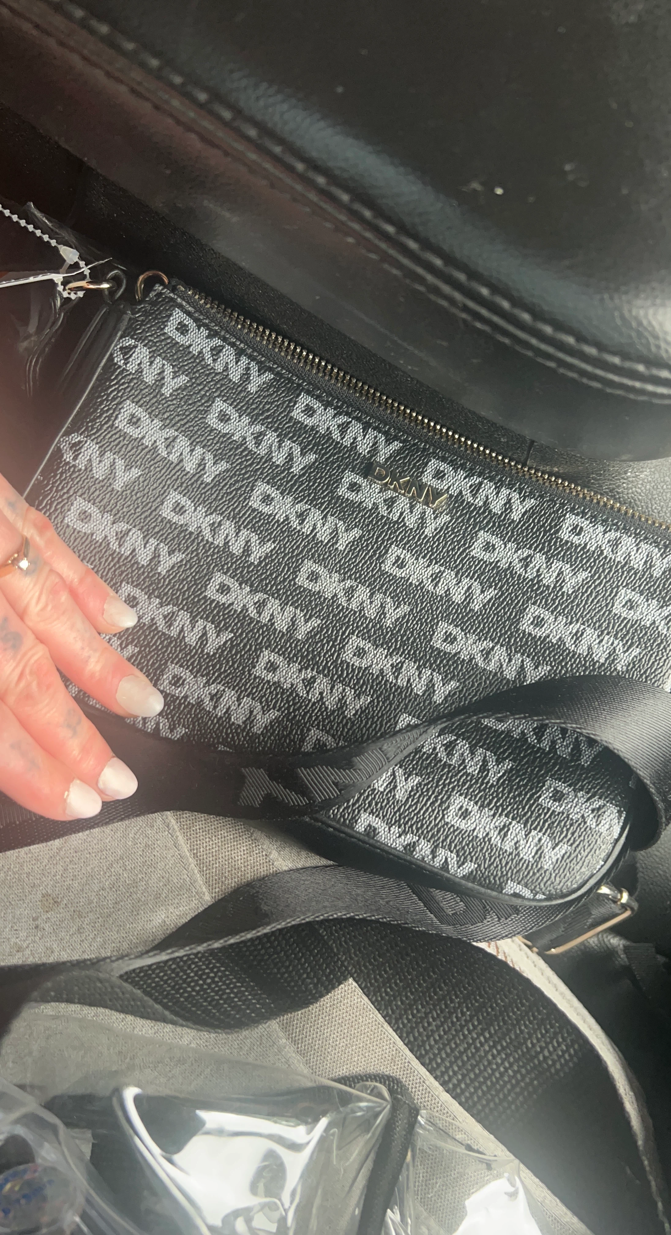 DKNY All-Over Logo Shoulder Bag