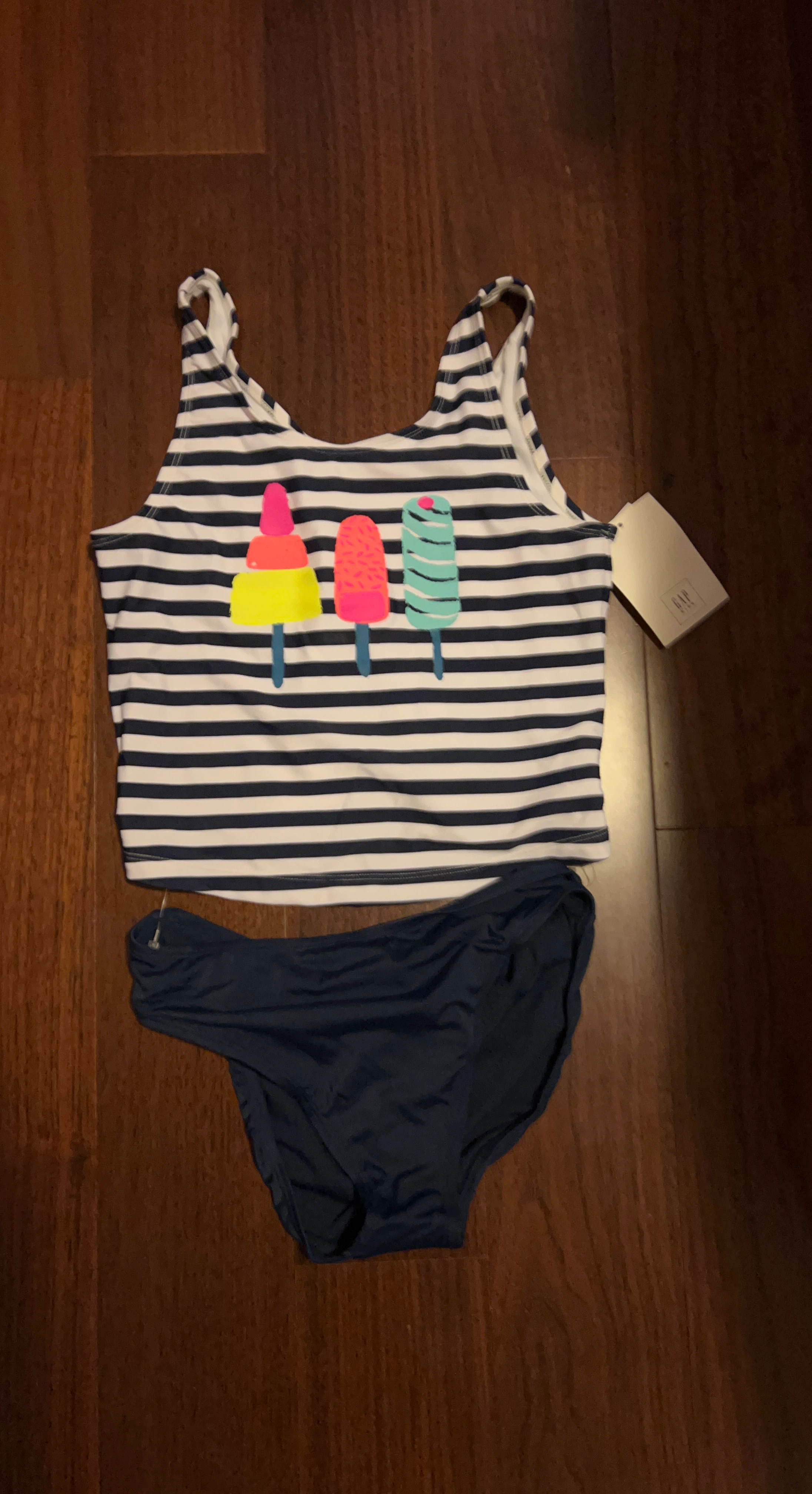 New with tags GAP Kids XXL Girls 2-Pieced Striped Swimsuit Set