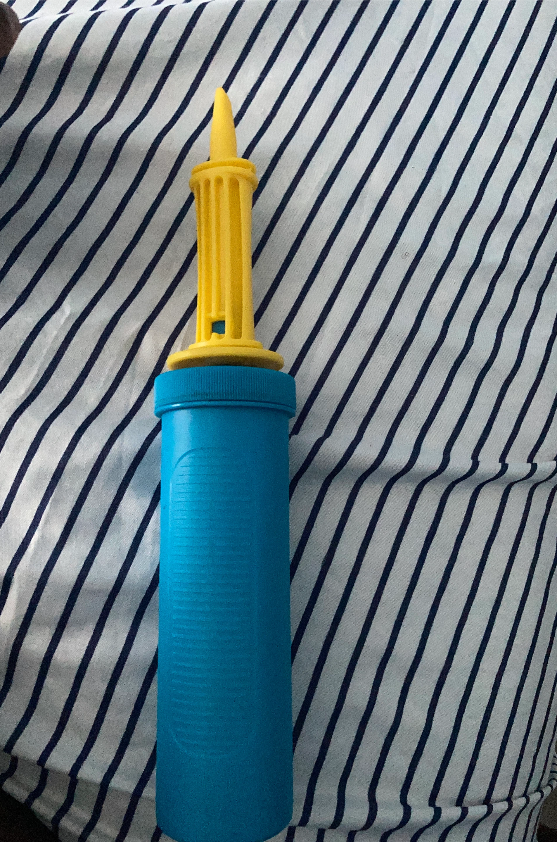 Blue and Yellow Balloon Pump