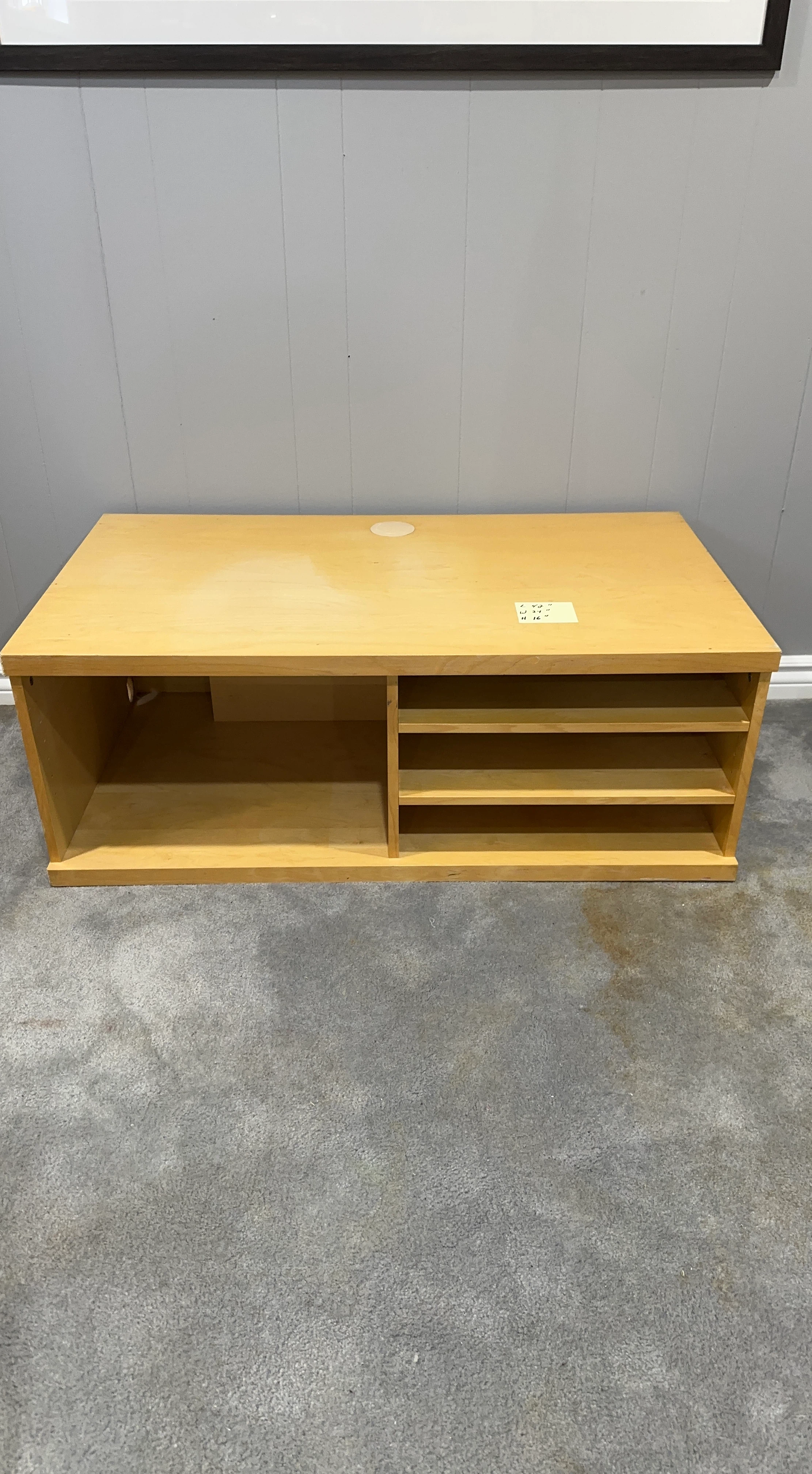 Maple TV Stand with Shelves