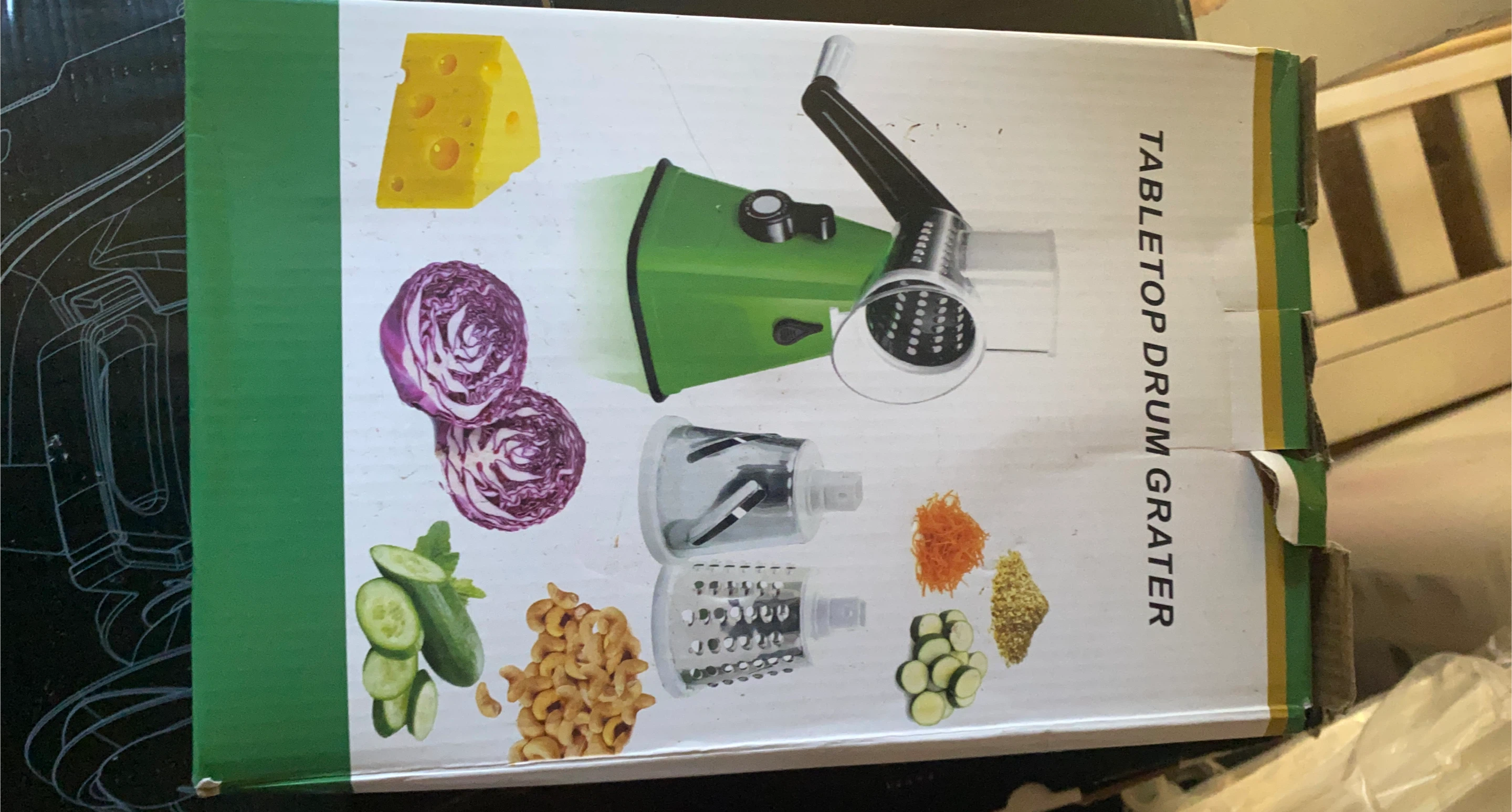 Tabletop Drum Grater with Interchangeable Blades