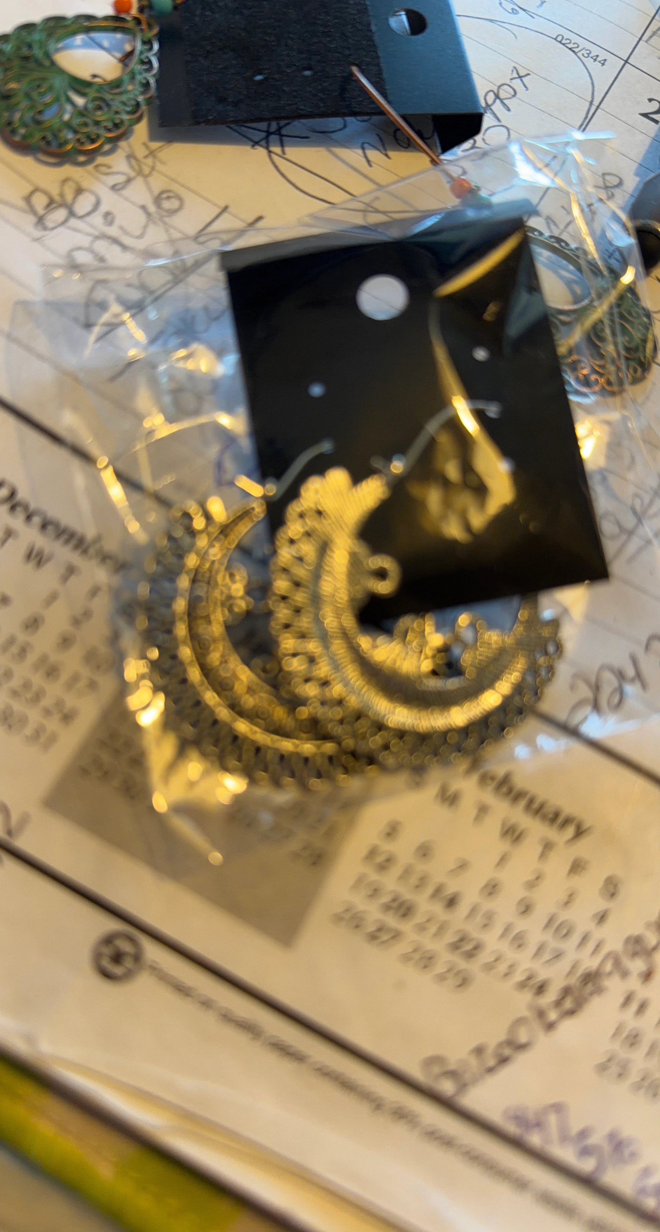 Boho Filigree Crescent Moon Earrings