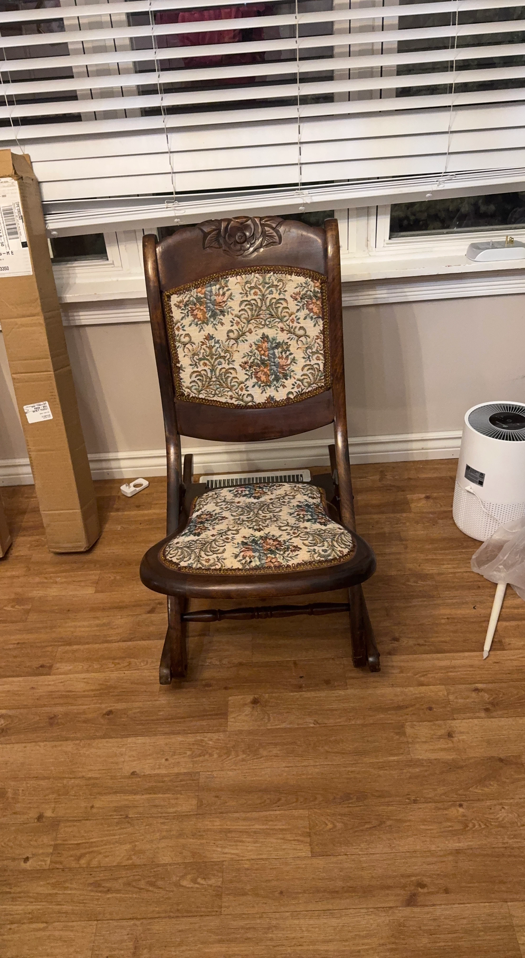 Vintage Floral Upholstered Rocking Chair