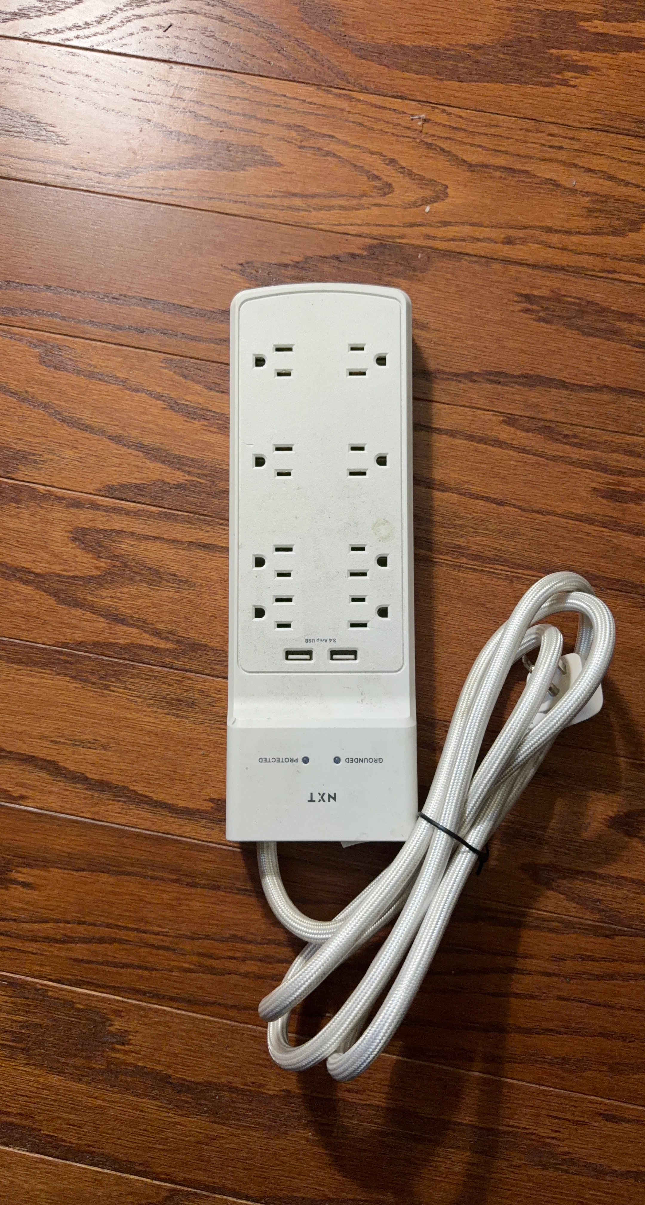 NXT White Surge Protector Power Strip with USB Ports