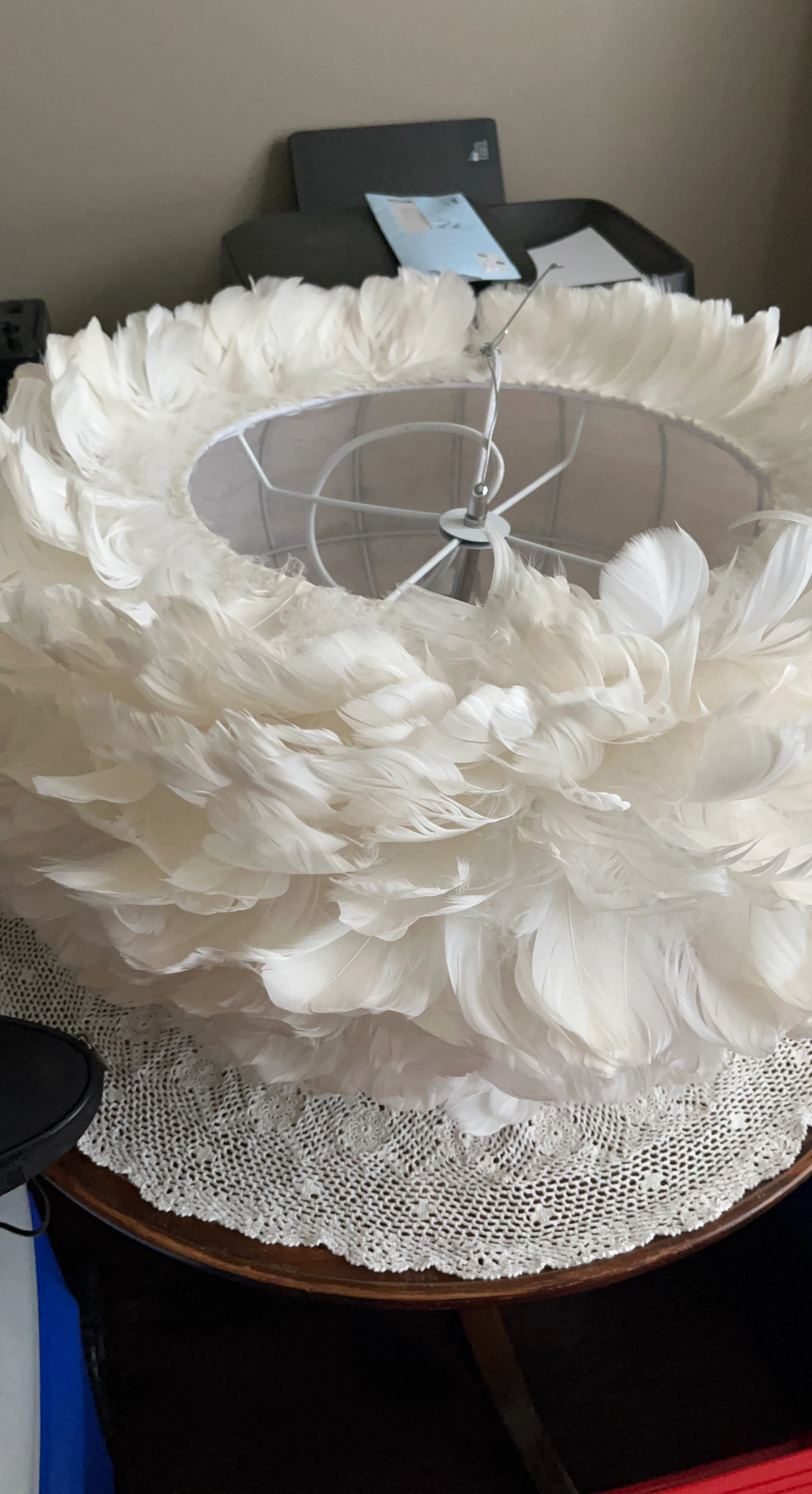 White Feather Lampshade