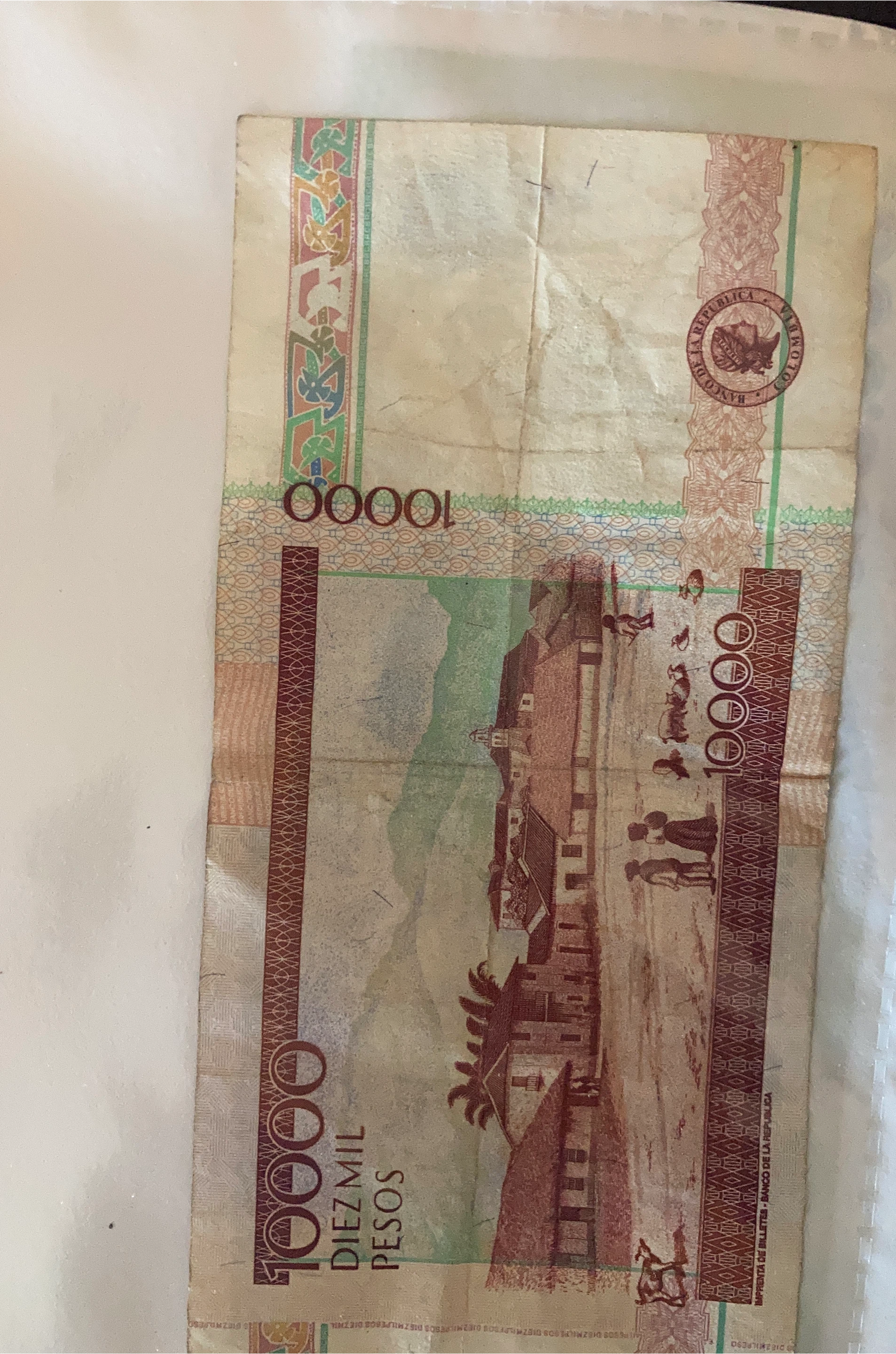 Colombia 10000 Diez Mil Pesos Banknote