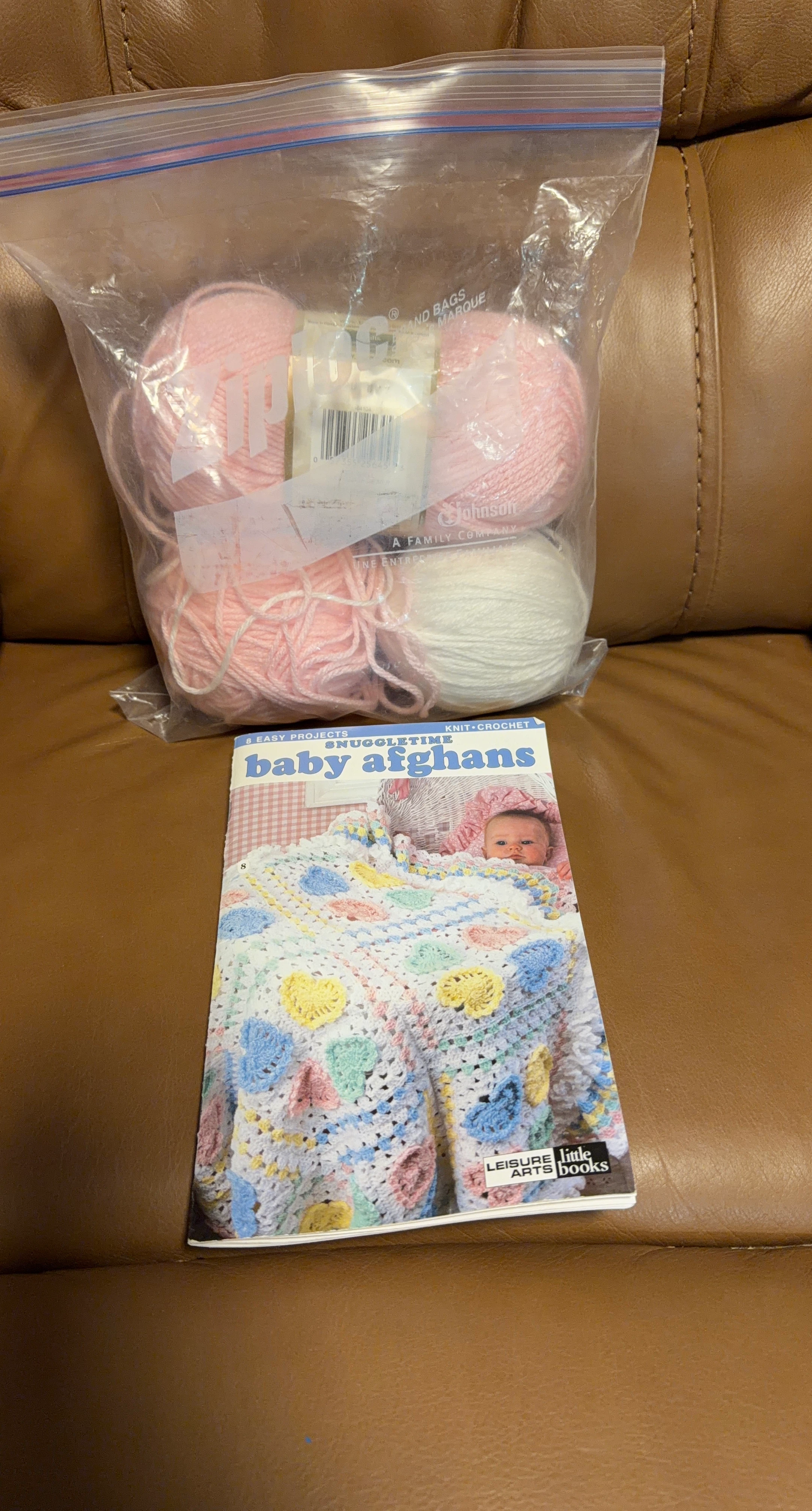 Baby Afghans Knit & Crochet Pattern Book with Yarn