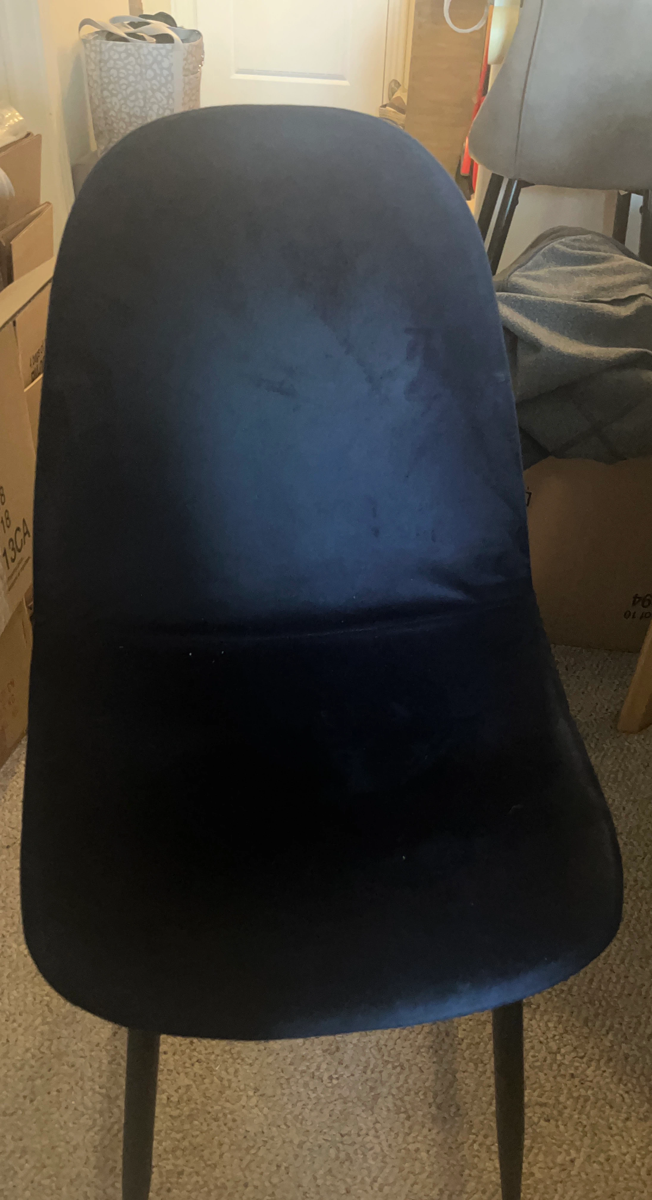 Dark Blue Velvet Accent Chair