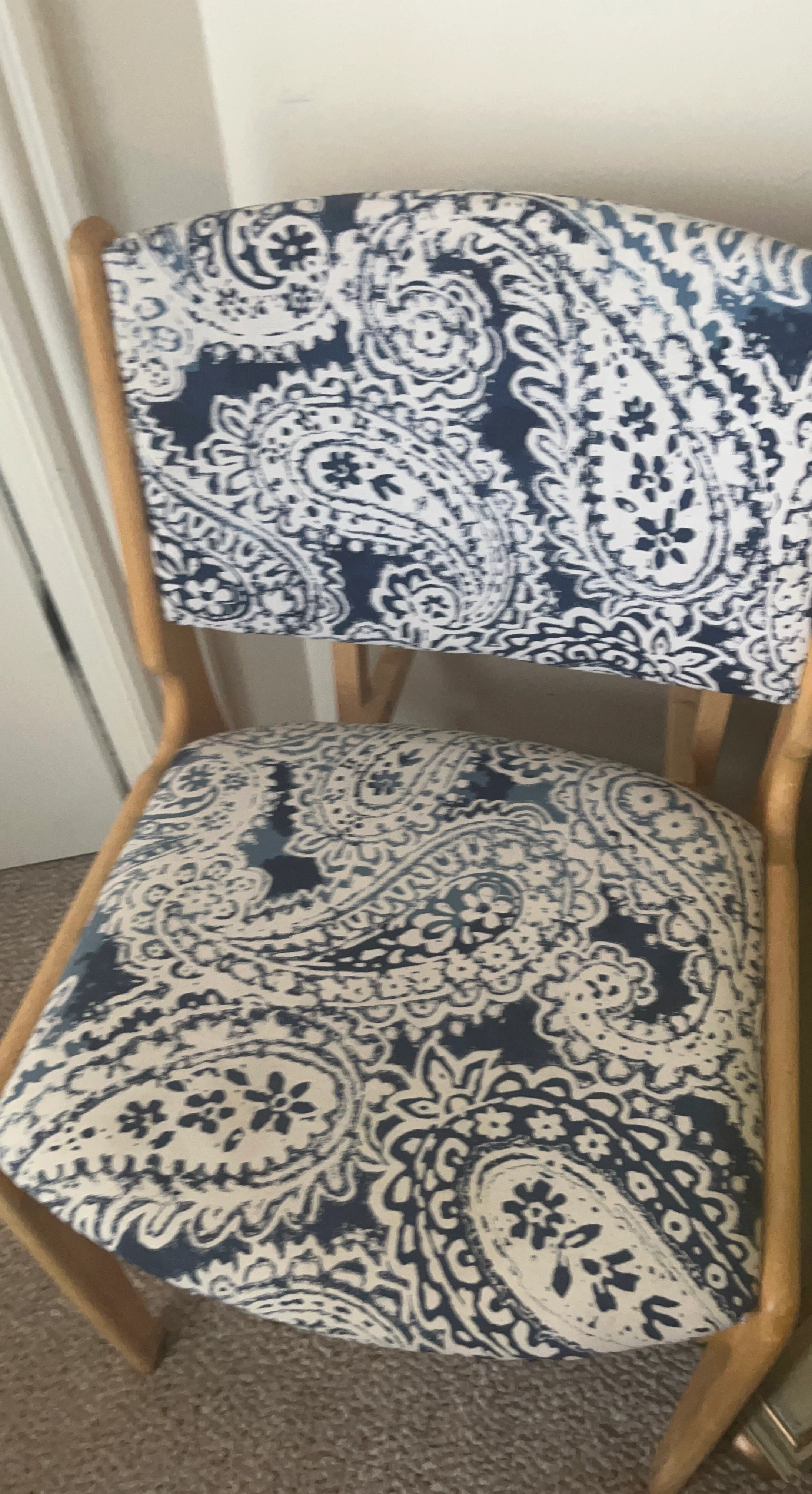 Accent Chair with Paisley Fabric x2