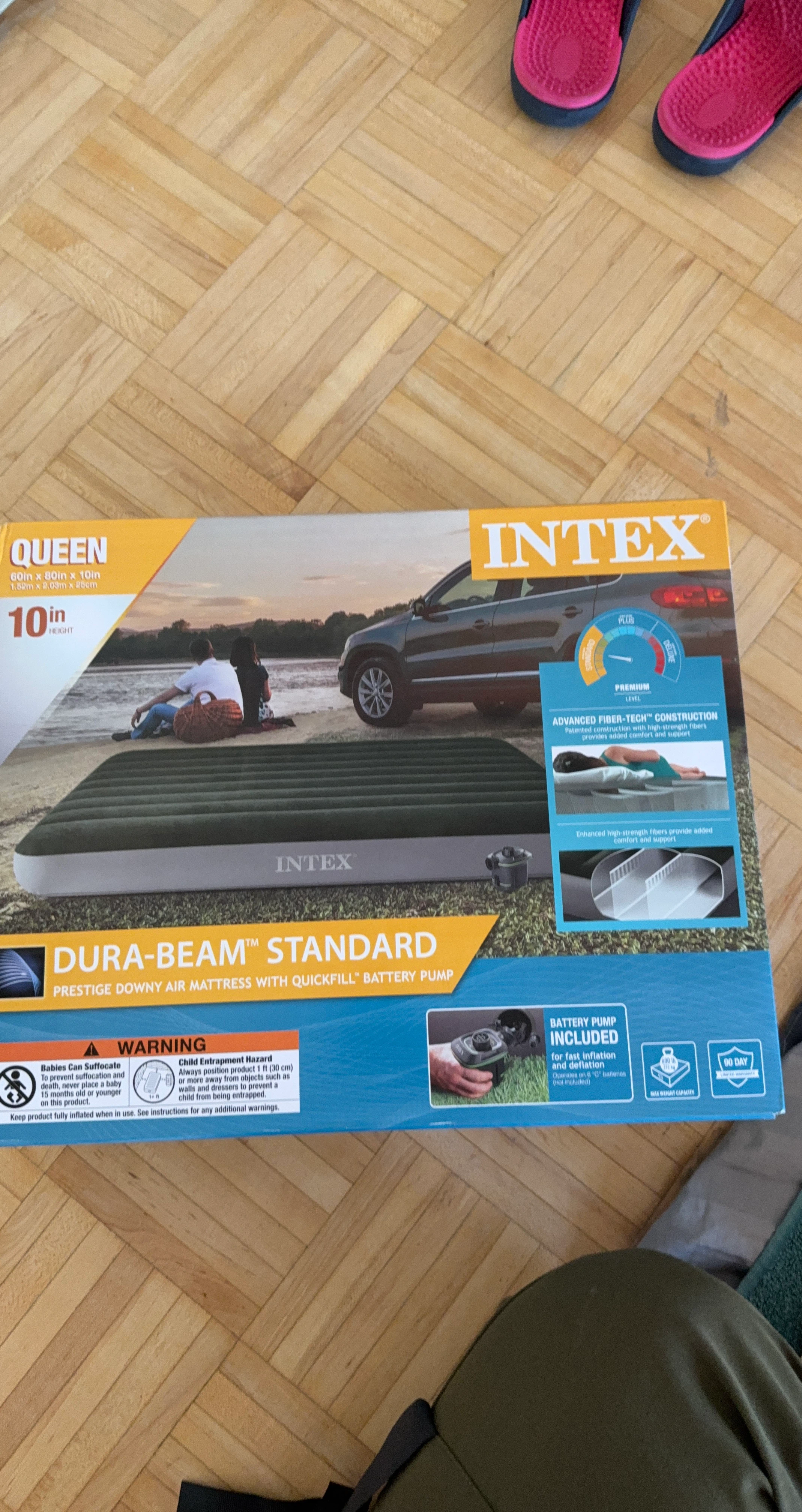 Intex Queen Dura-Beam Air Mattress with Built-in Pump - photo 2