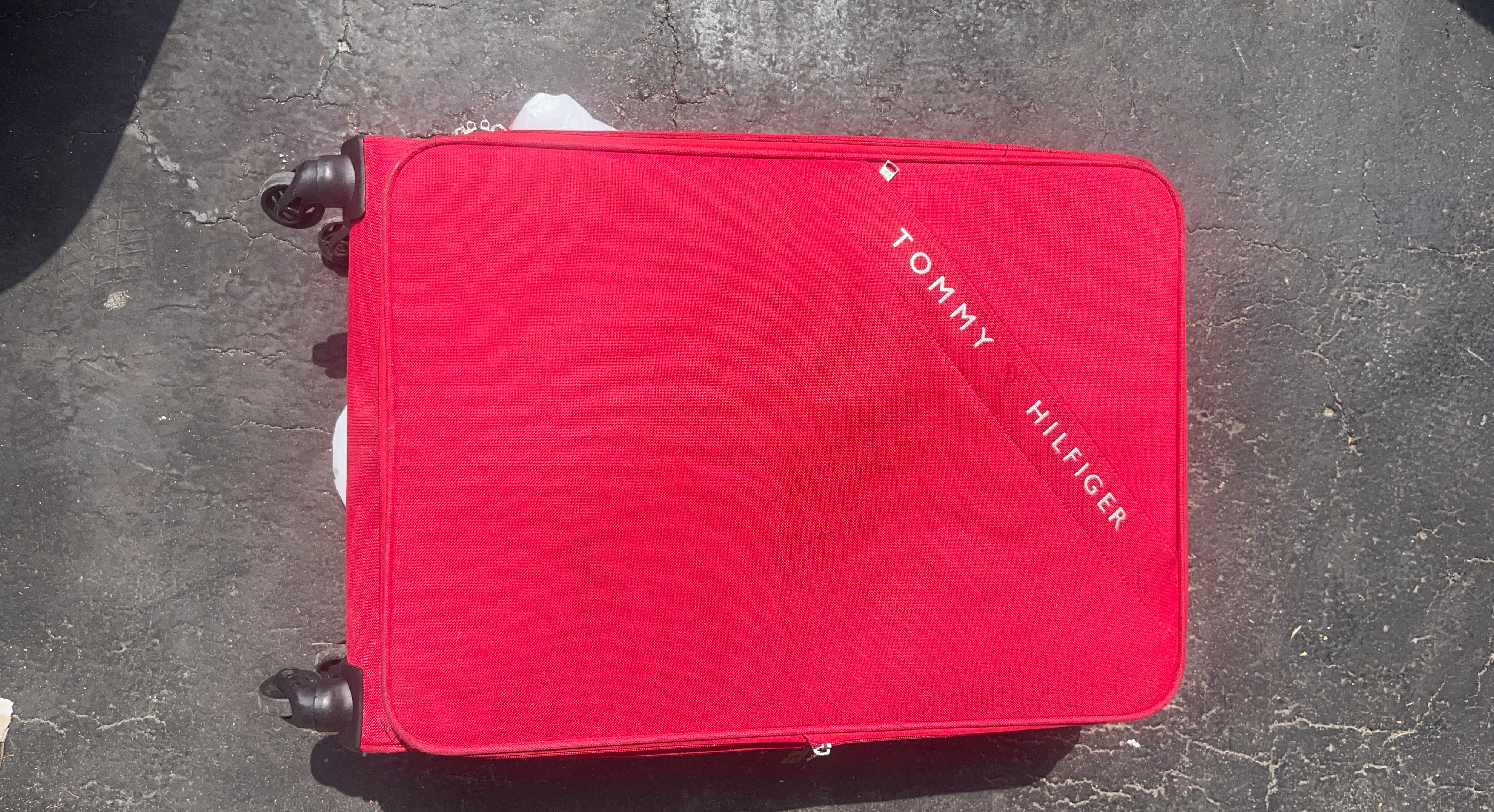 Tommy Hilfiger Red Rolling Suitcase