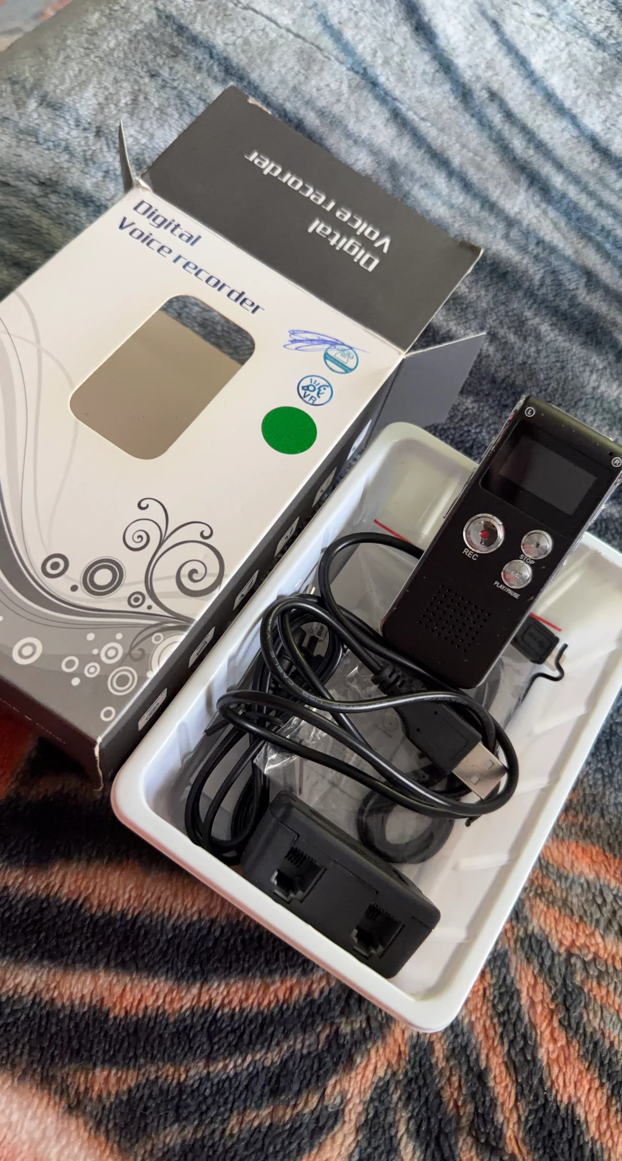 Digital Voice Recorder with Accessories
