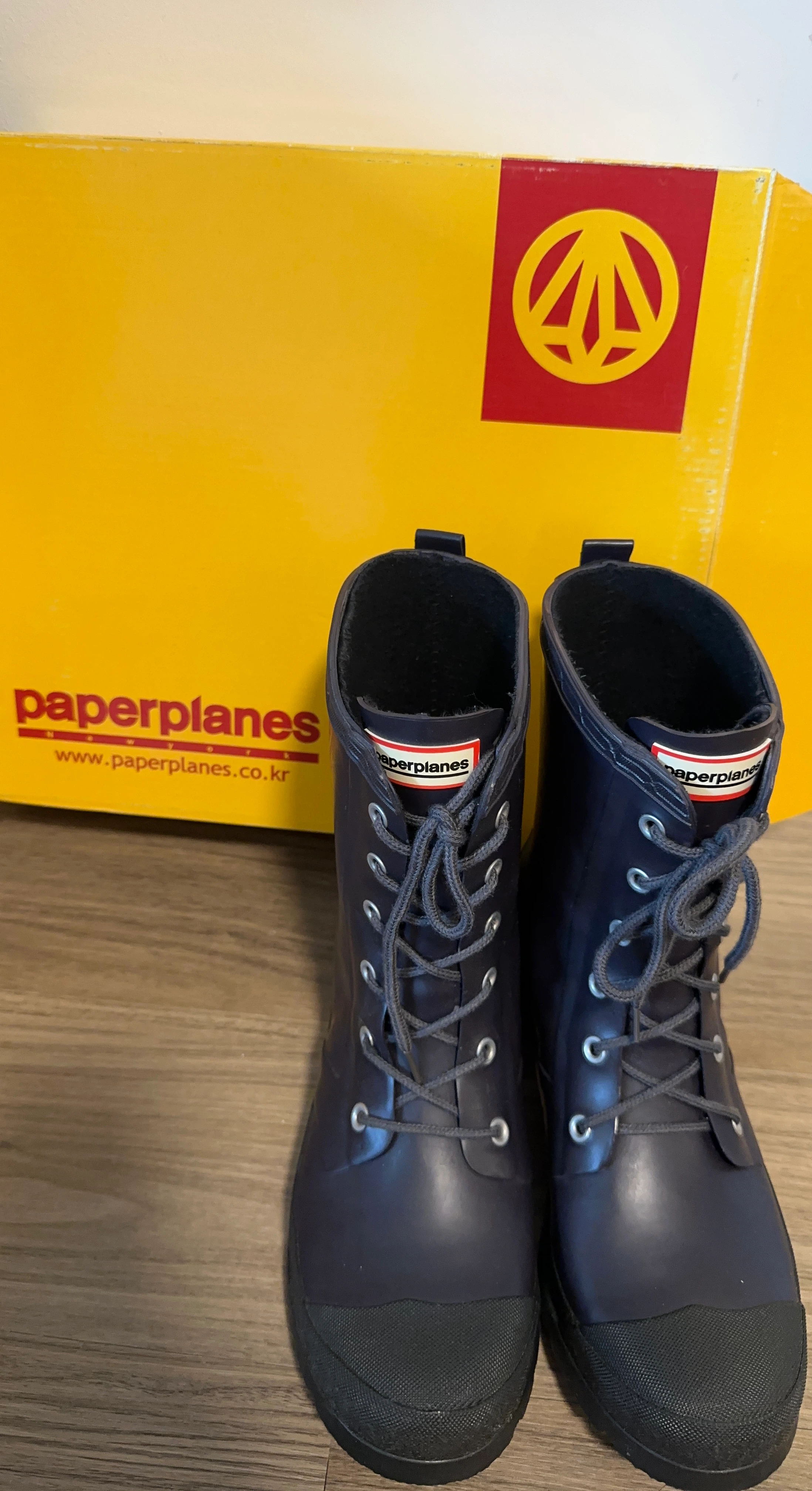 Paperplanes Navy Rain Boots