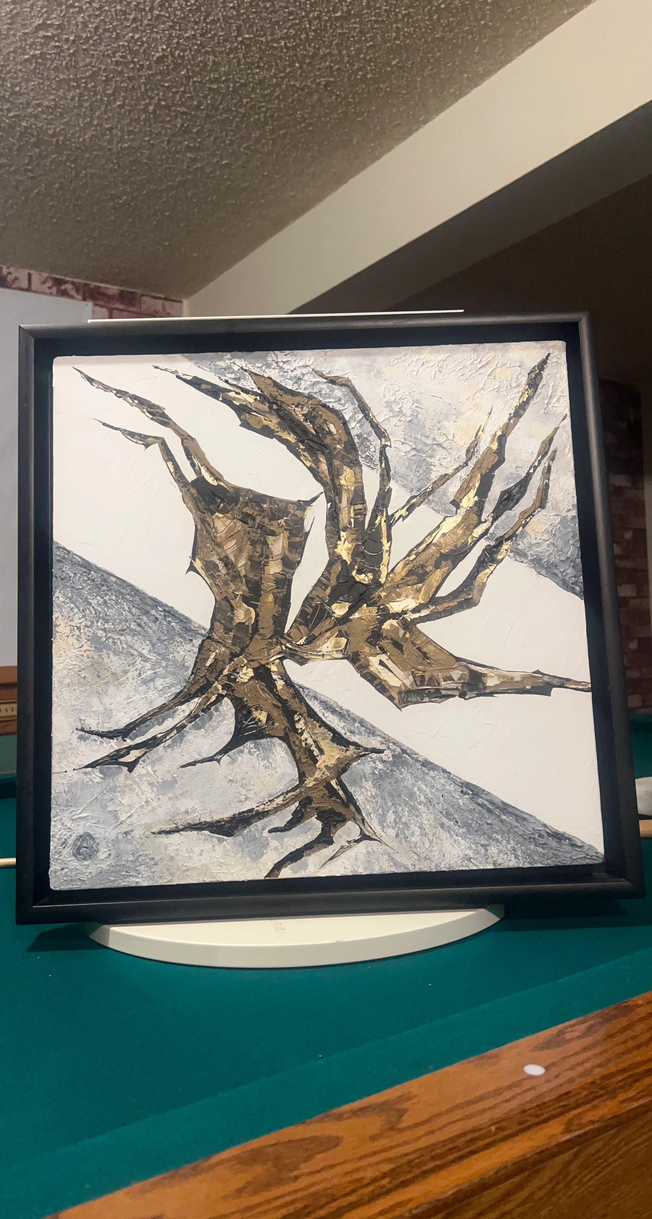 Textured Abstract Tree Painting