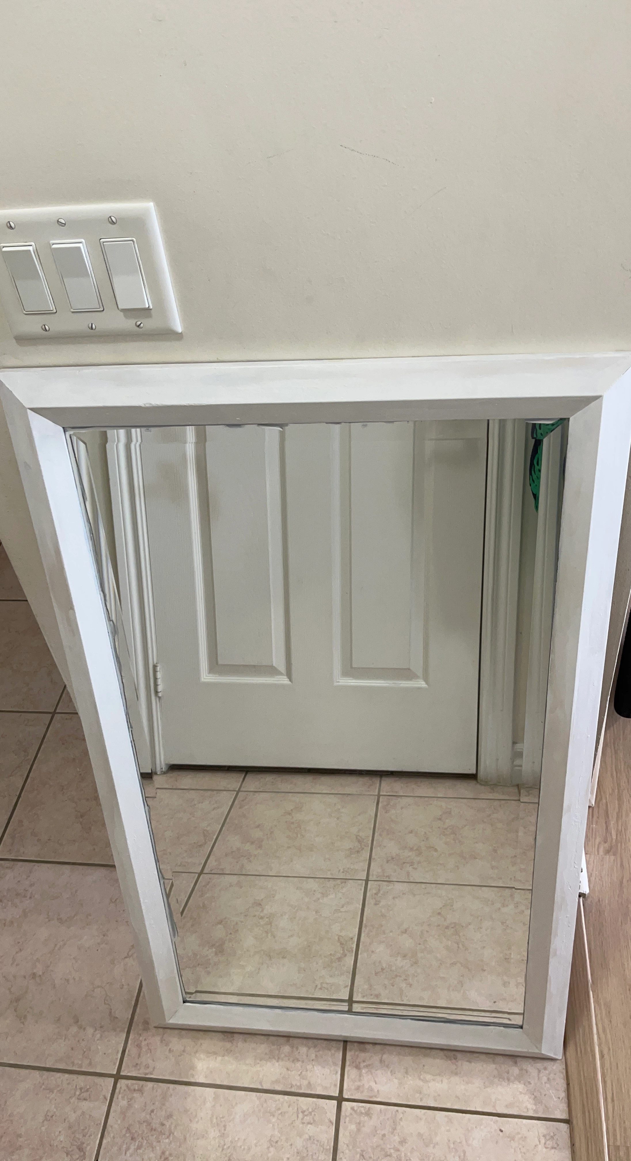 White Framed Mirror