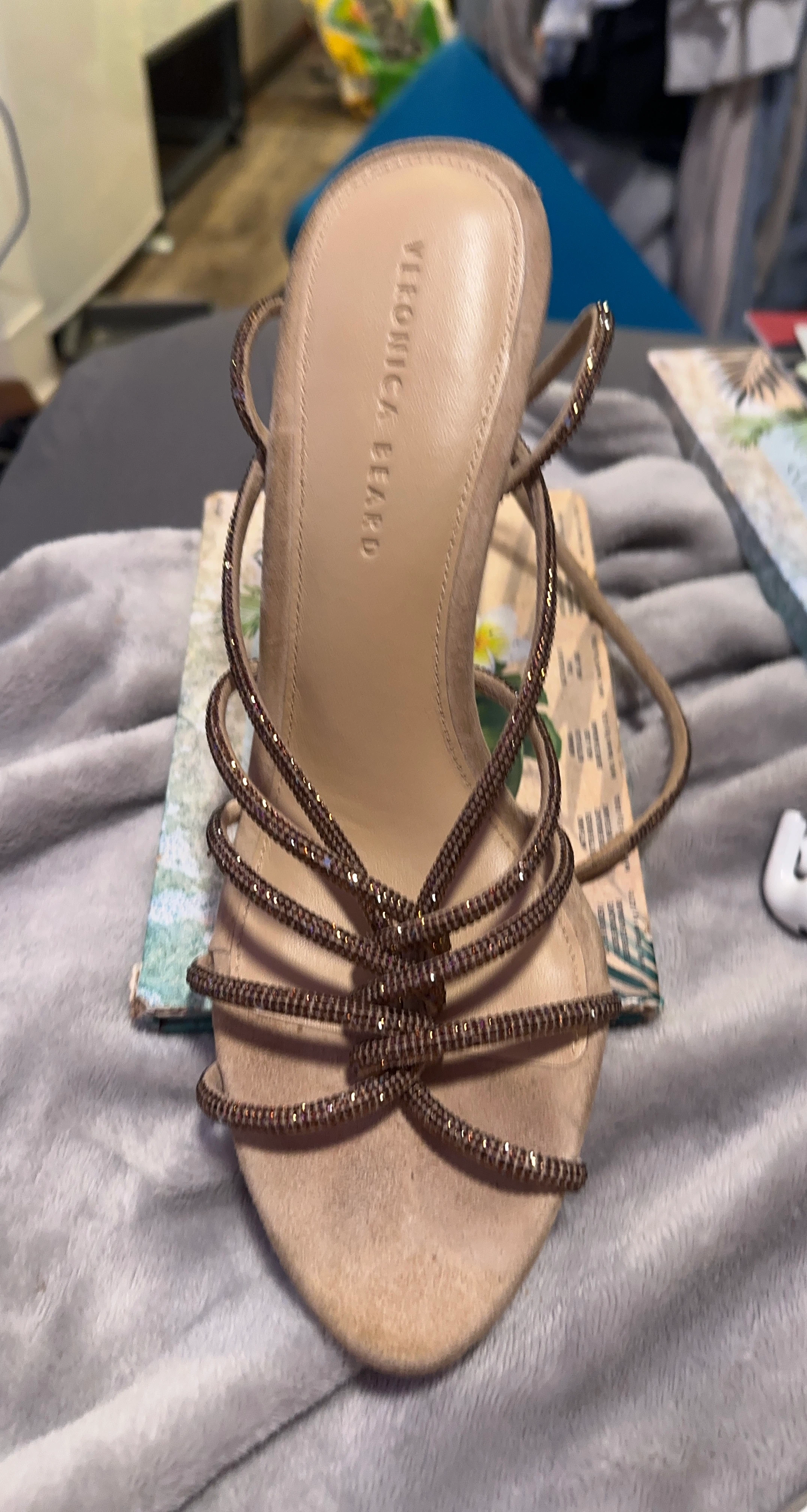 Veronica Beard Embellished Heeled Sandals Size 10M