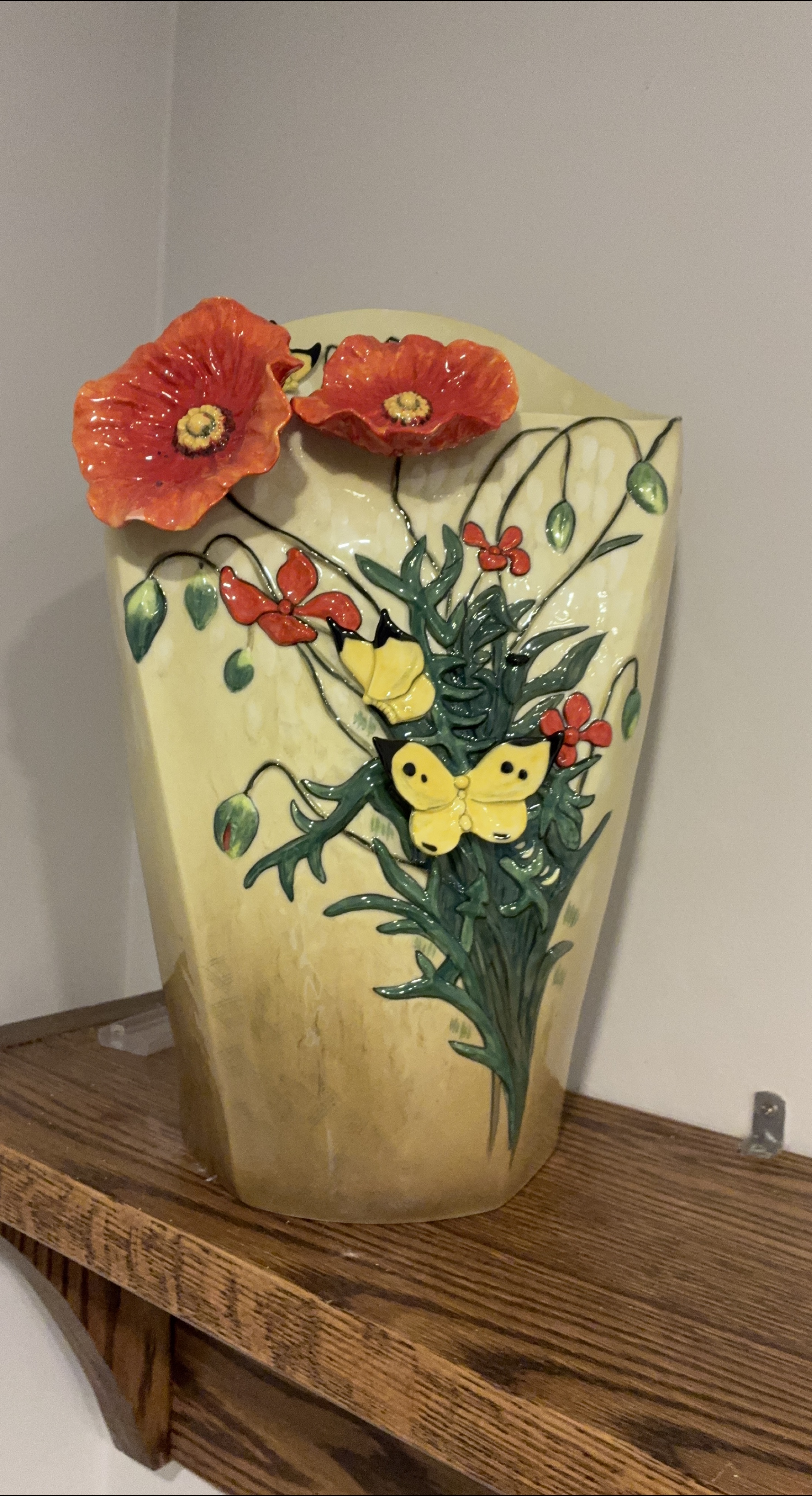 Franz Van Gogh Museum "Poppies and Butterflies" Vase