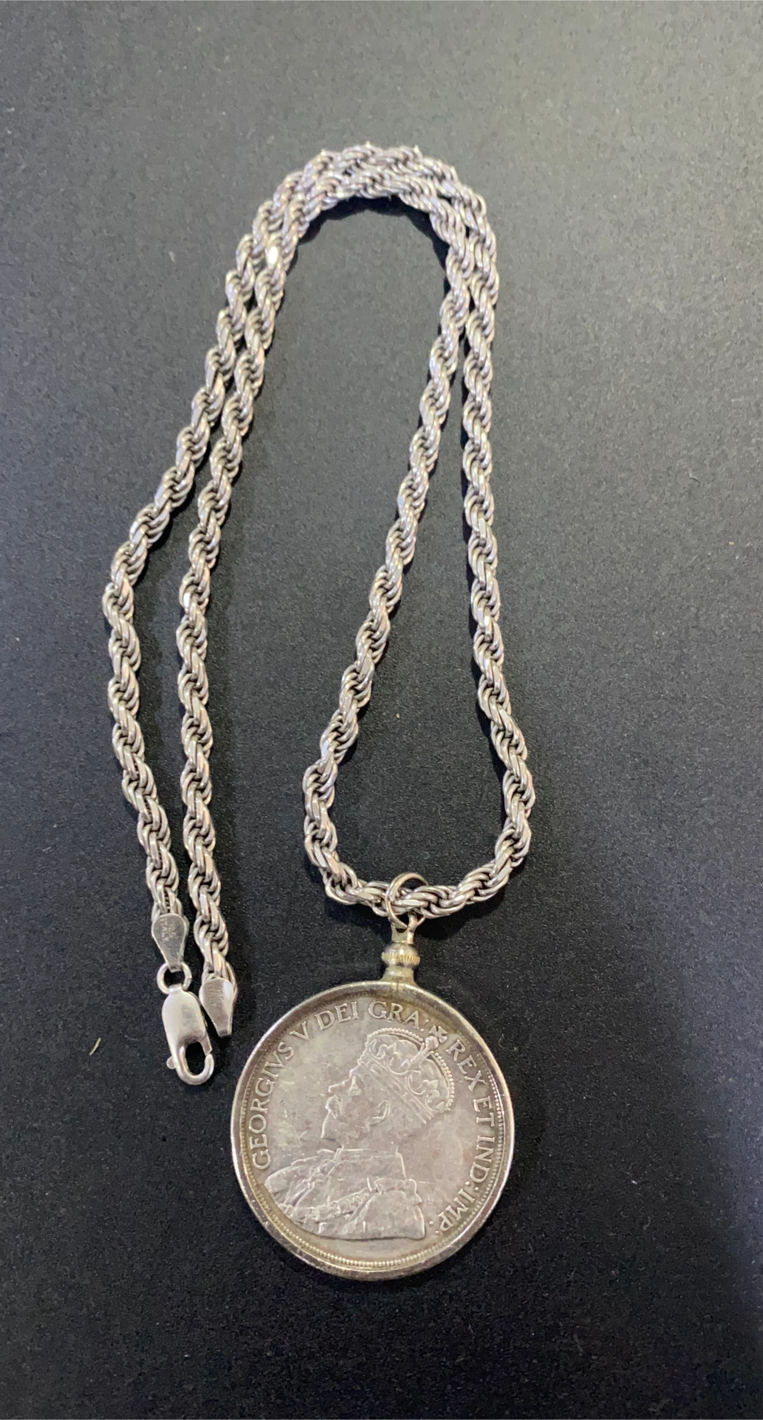 1936 Canada Dollar Coin Pendant with Sterling Silver Chain