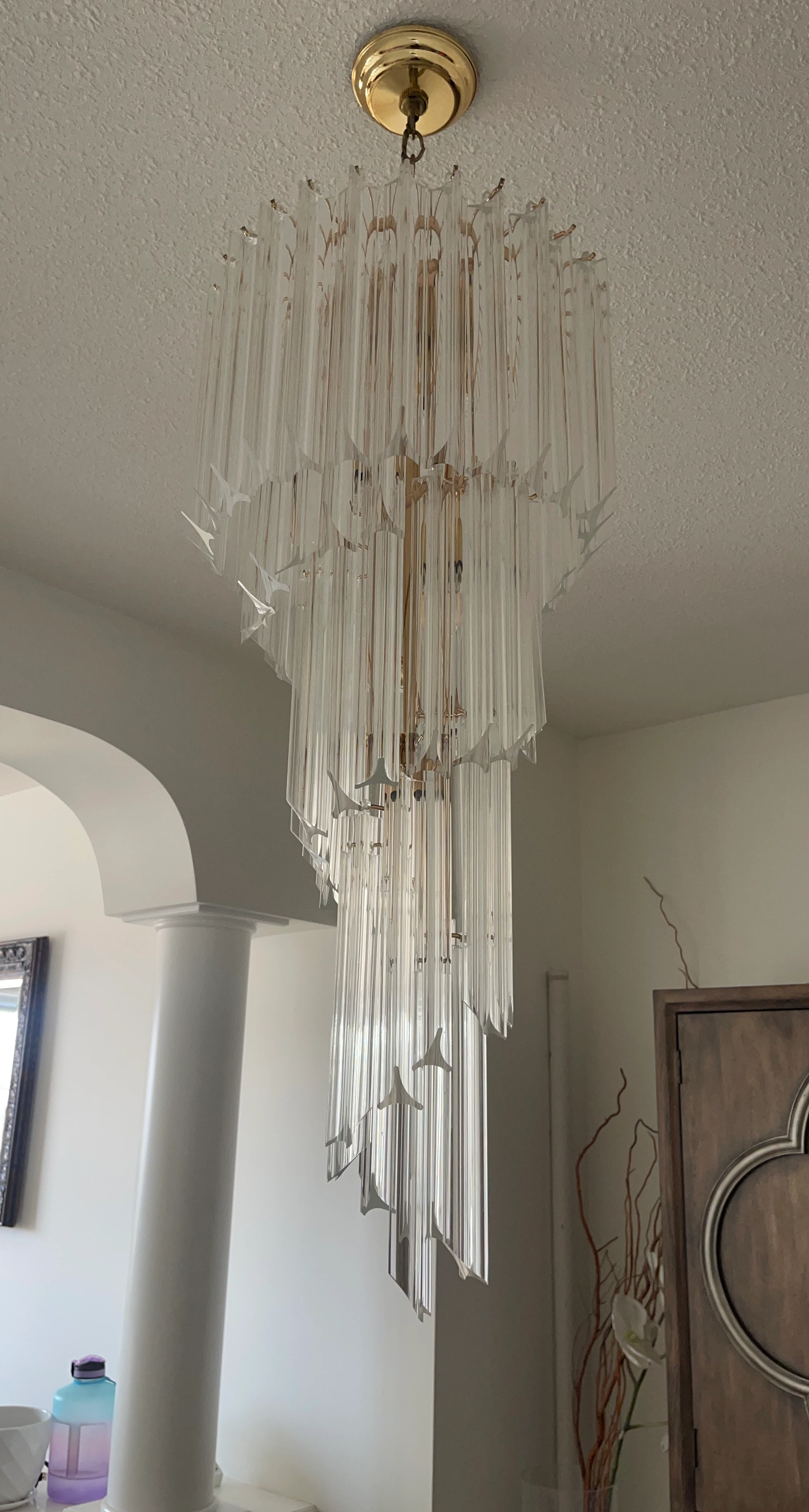 Vintage Clear Acrylic Spiral Chandelier